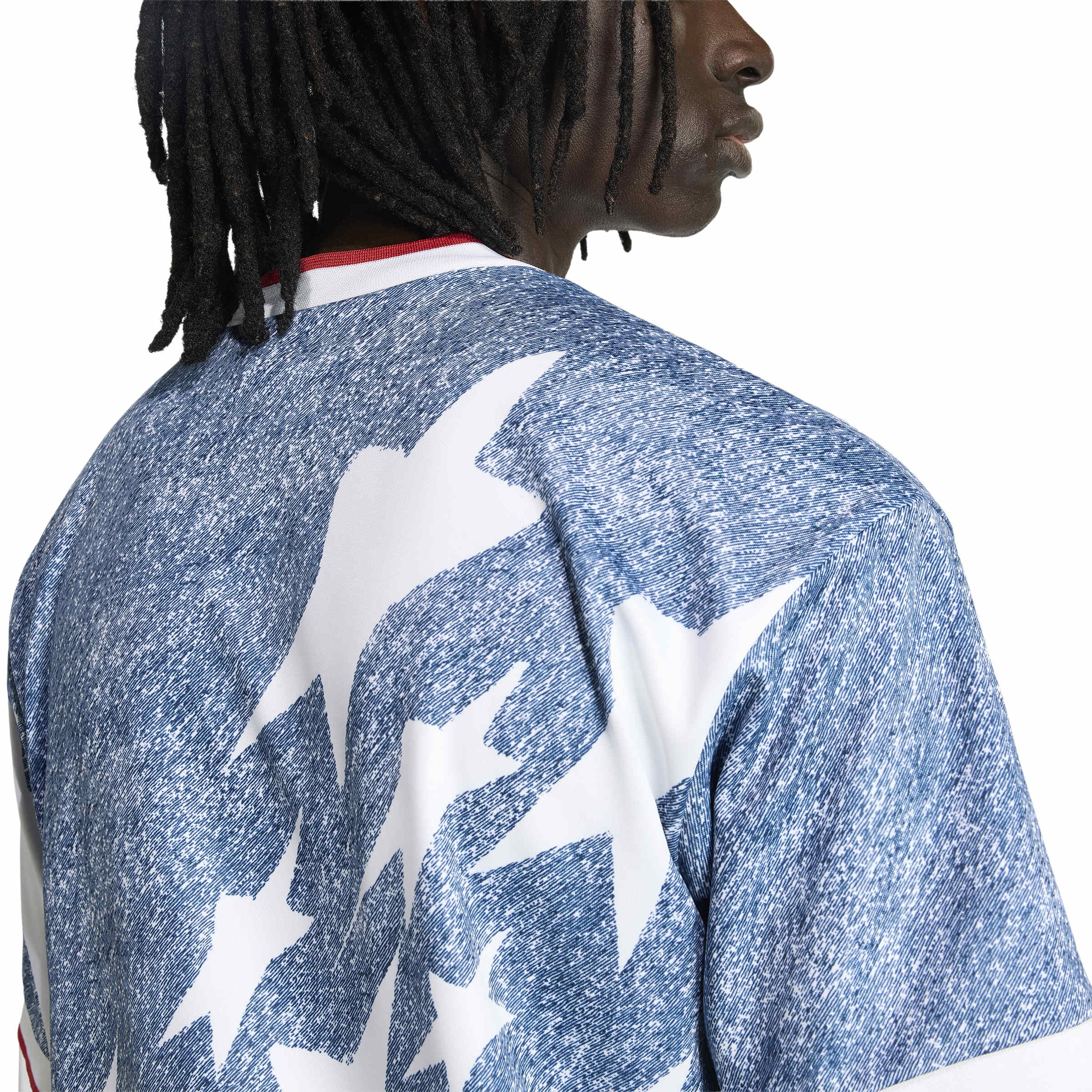 Adidas Mens Denim Graphic Jersey - Blue
