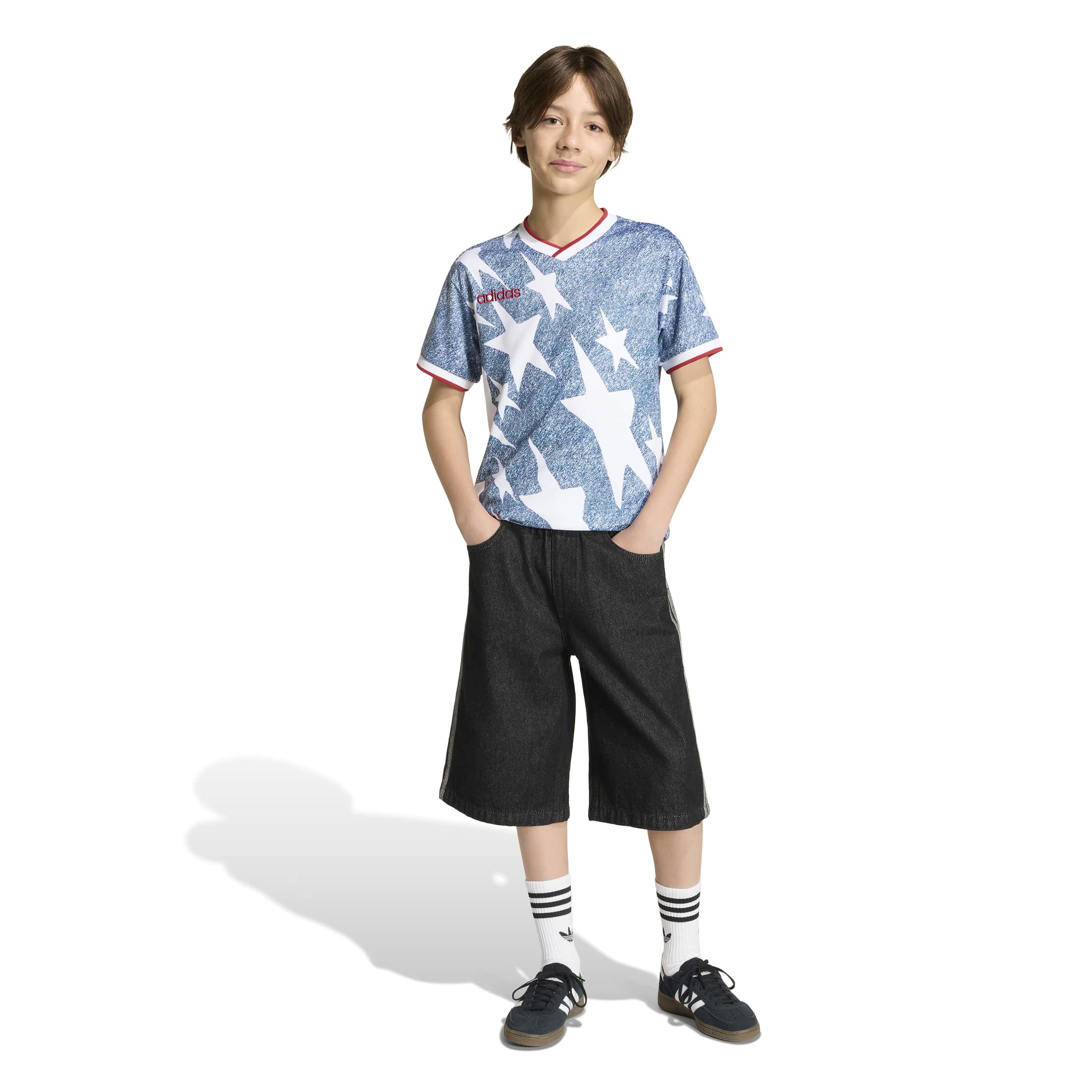 Adidas Kids Denim Graphic Jersey - Blue