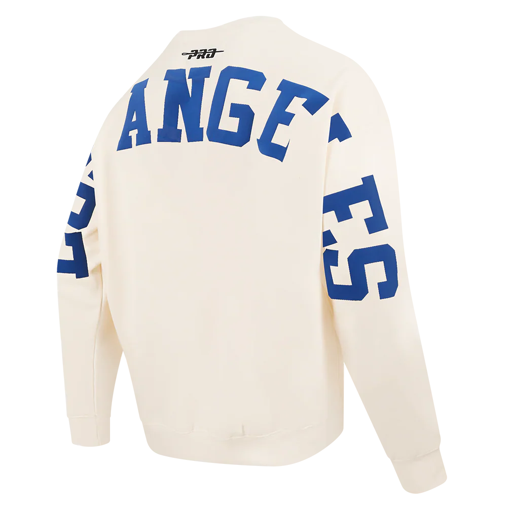 Pro Standard LA Dodgers Wingspan Drop Shoulder Crewneck - Eggshell