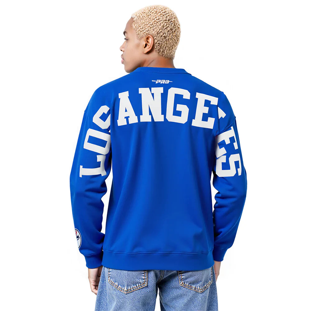 Pro Standard LA Dodgers Wingspan Drop Shoulder Crewneck - Royal Blue