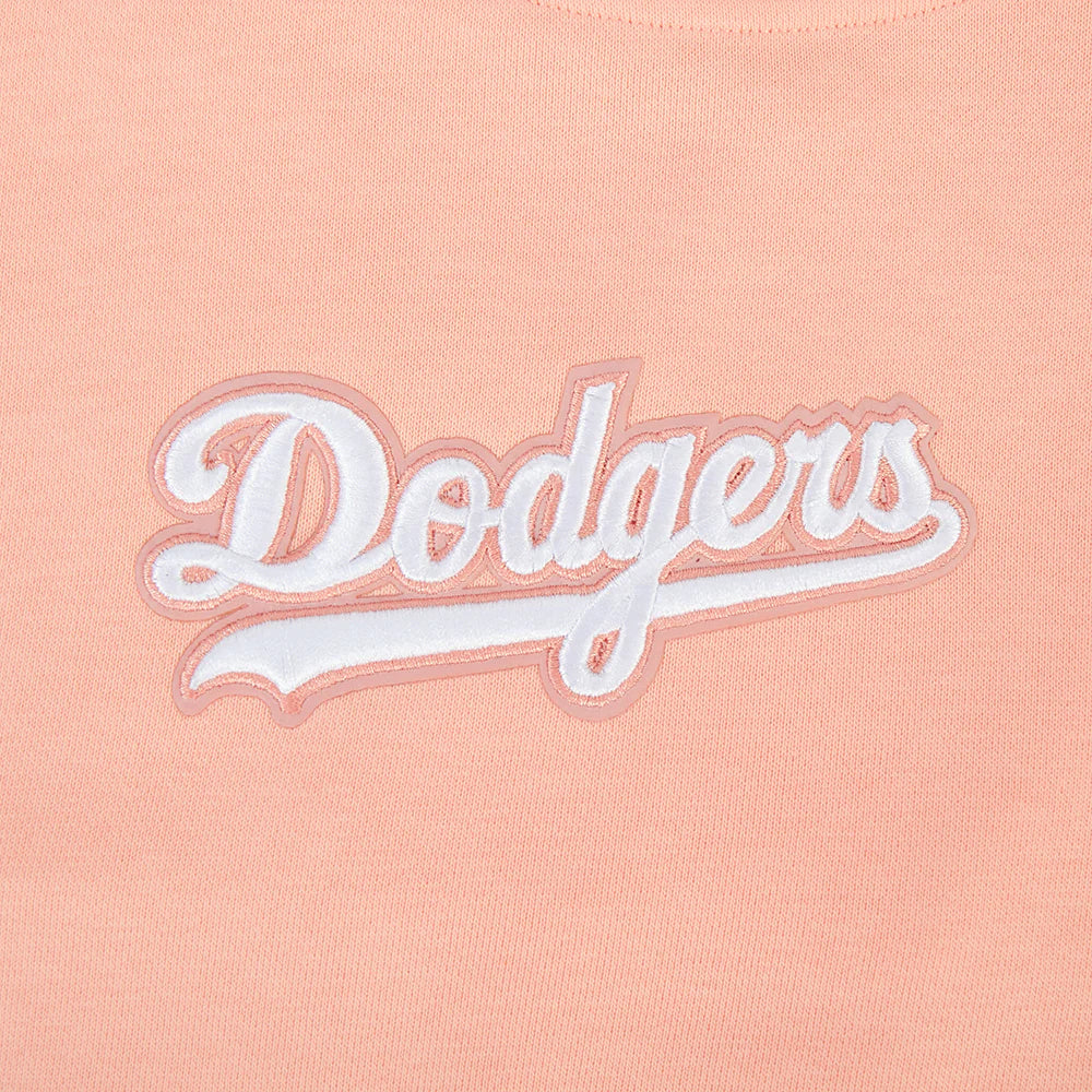 Pro Standard Womens LA Dodgers Cropped Wingspan Crewneck - Guava