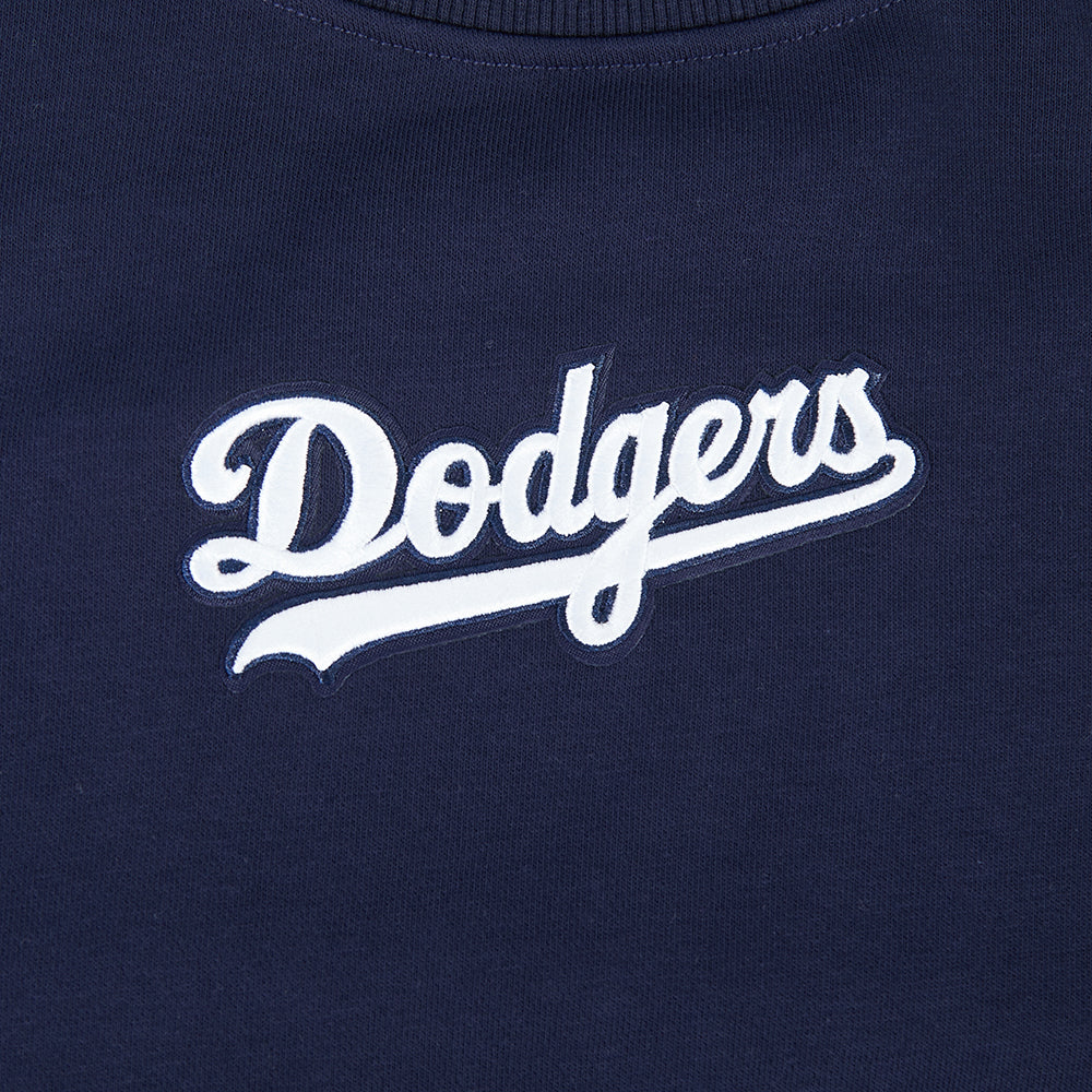 Pro Standard Womens LA Dodgers Cropped Wingspan Crewneck - Midnight Navy