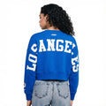 Pro Standard Womens LA Dodgers Cropped Wingspan Crewneck - Royal Blue