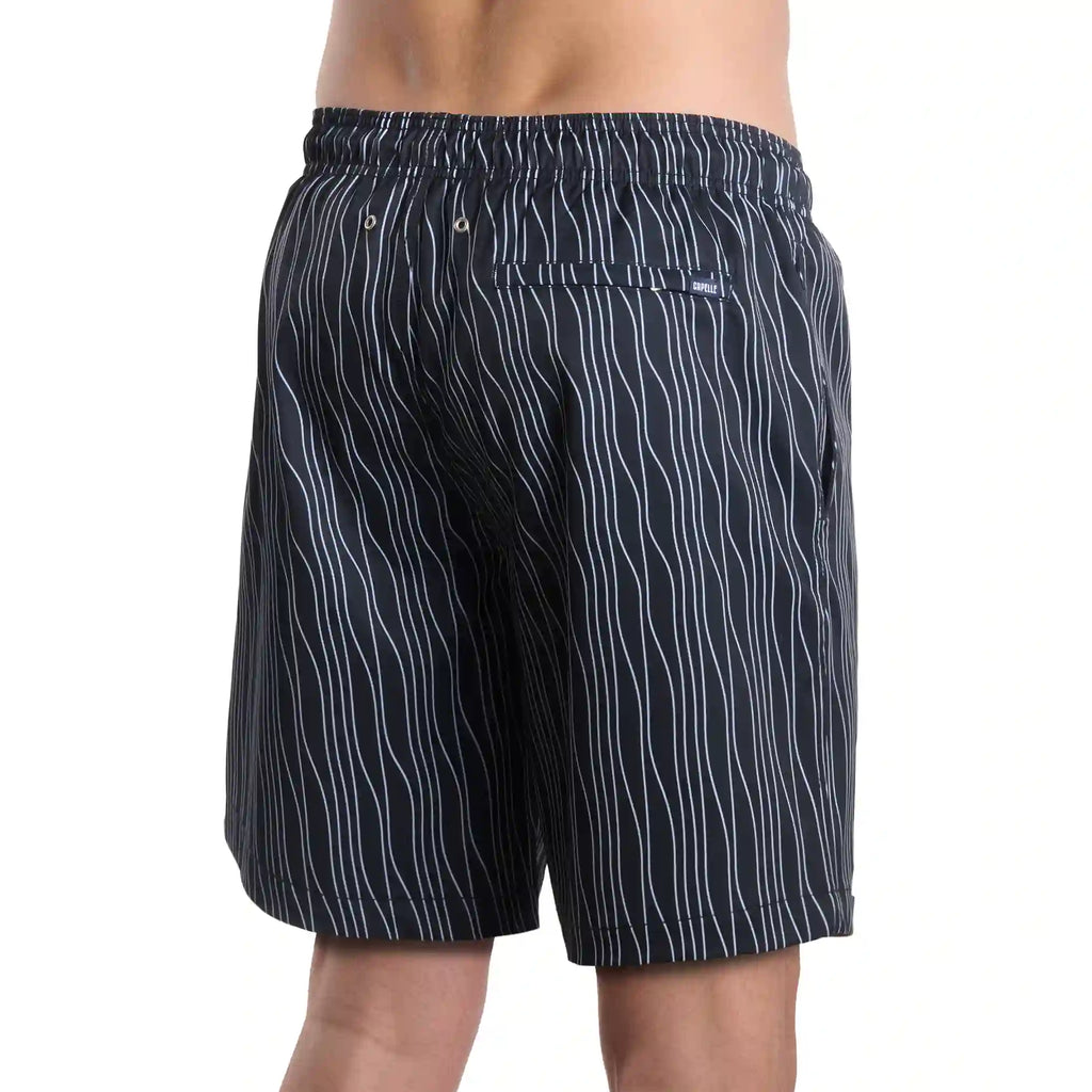 Men’s Premium Compression-Lined Hybrid Shorts – Linear Drift-Storm and Fog