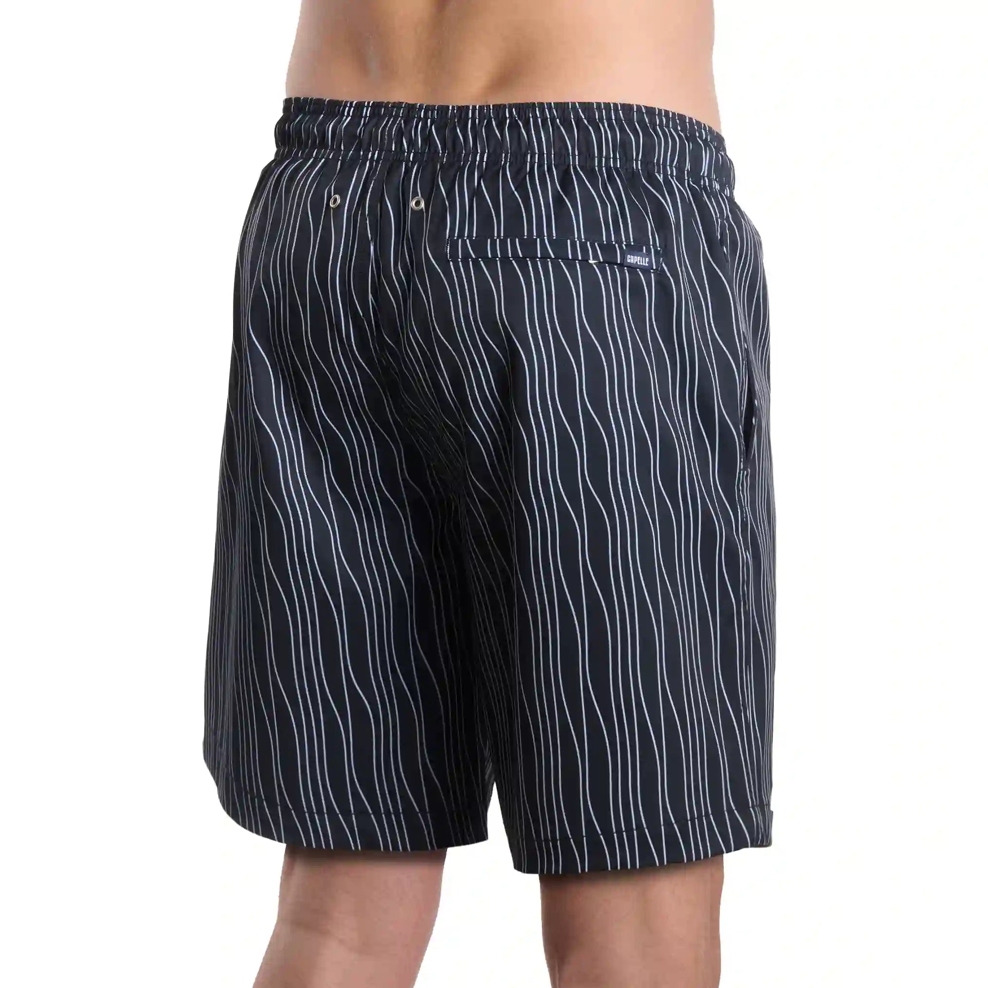 Men’s Premium Compression-Lined Hybrid Shorts – Linear Drift-Storm and Fog