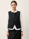 Linen-Lyocell Panel Layered Vest ODELIA
