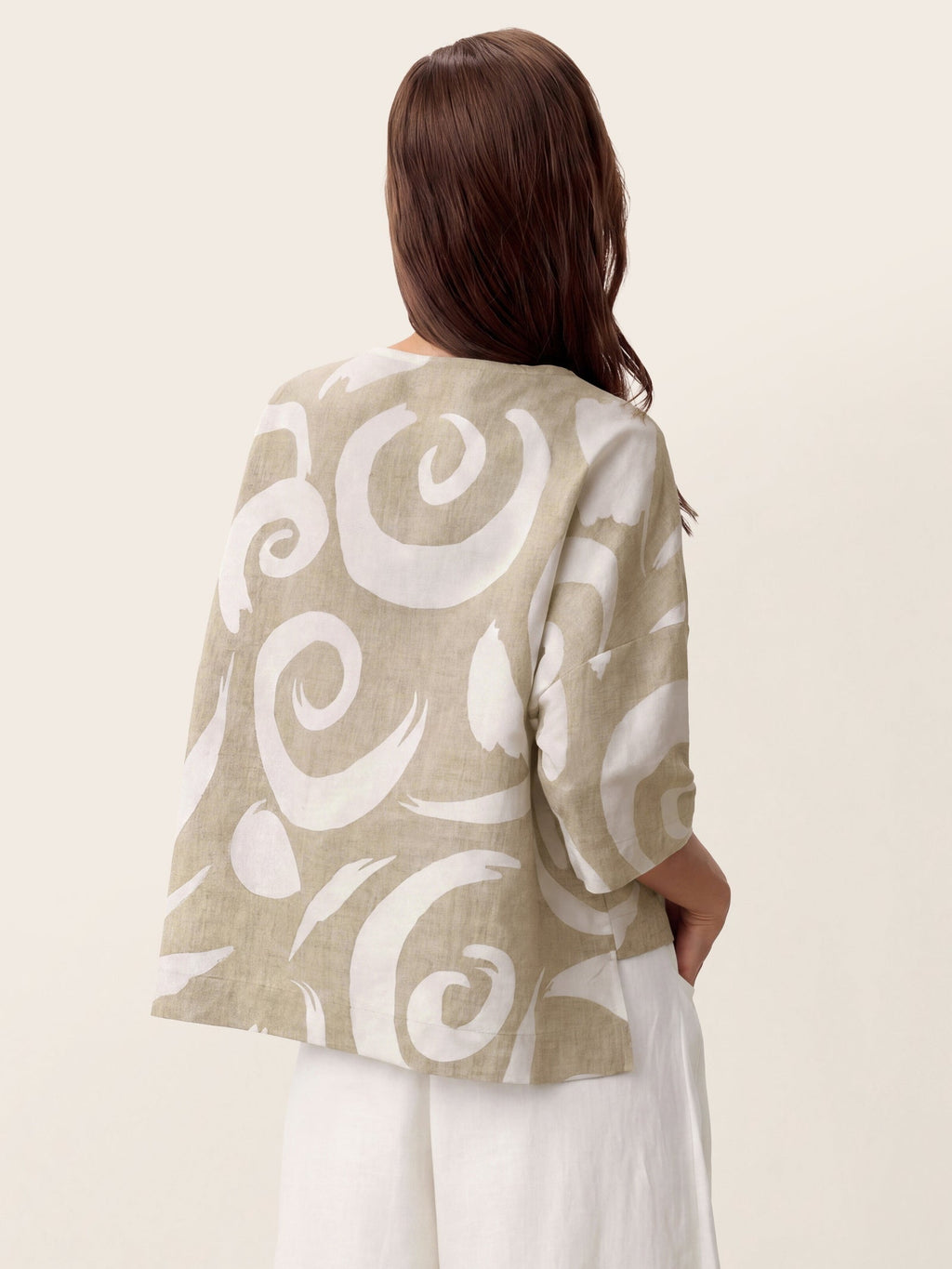 Linen Layered Asymmetric Top NOREEN