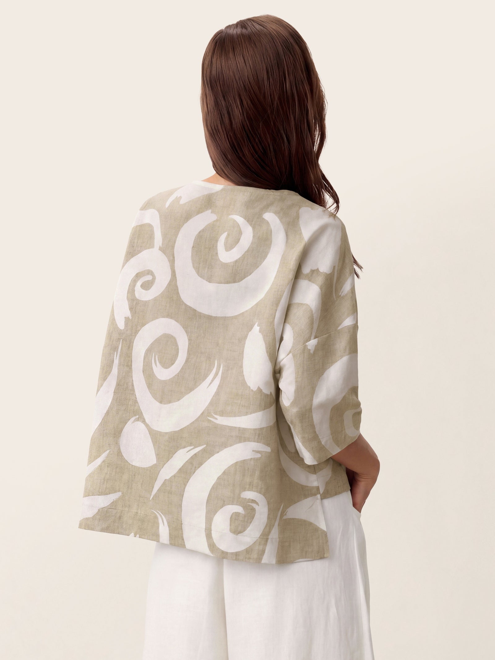Linen Layered Asymmetric Top NOREEN