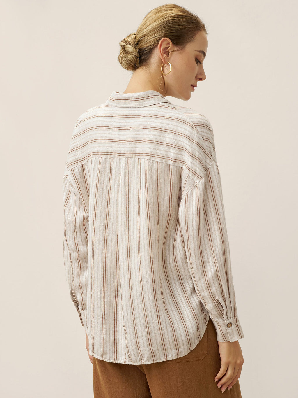 Linen Striped Drop Shoulder Shirt KENNEDY