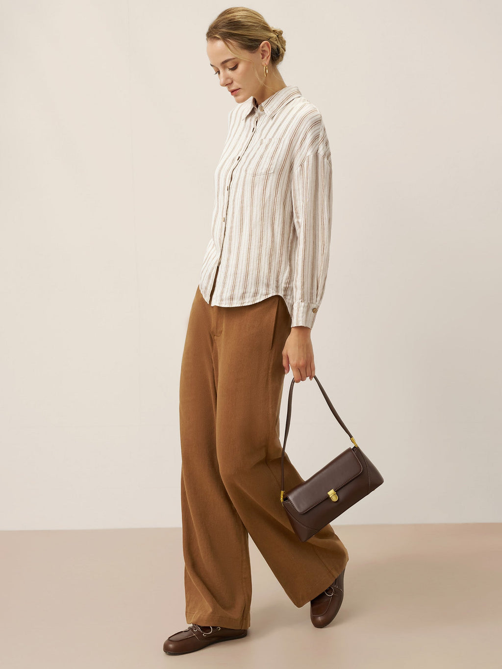 Linen Striped Drop Shoulder Shirt KENNEDY