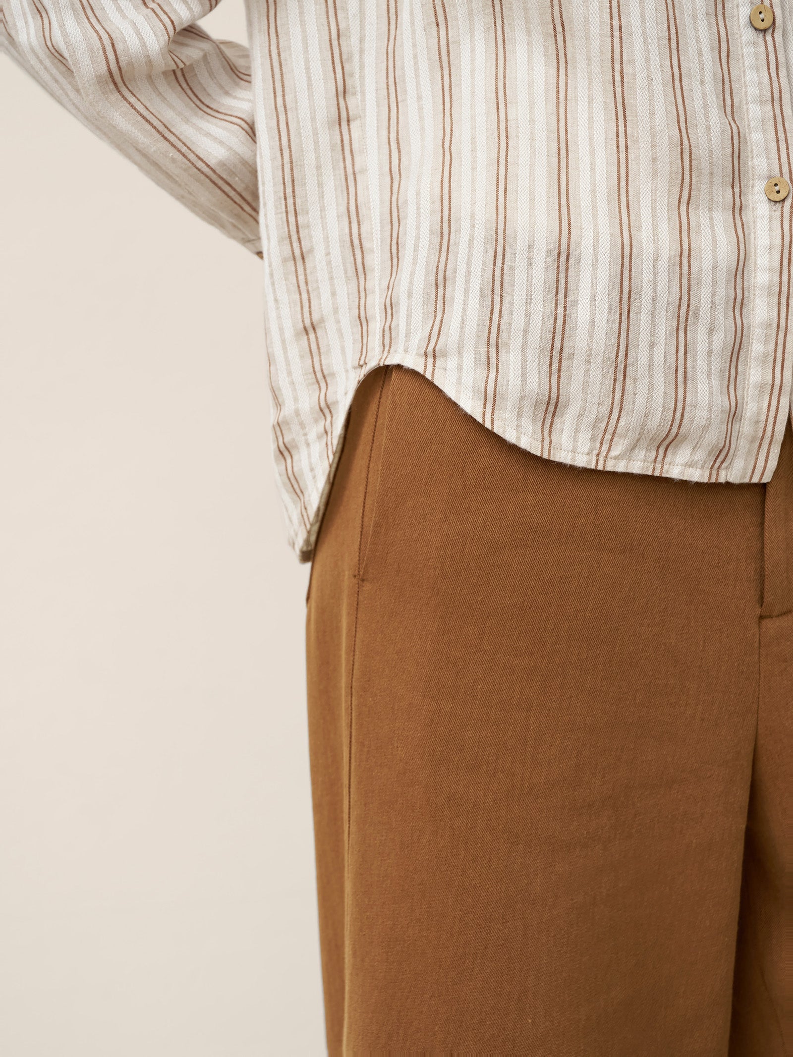 Linen Striped Drop Shoulder Shirt KENNEDY