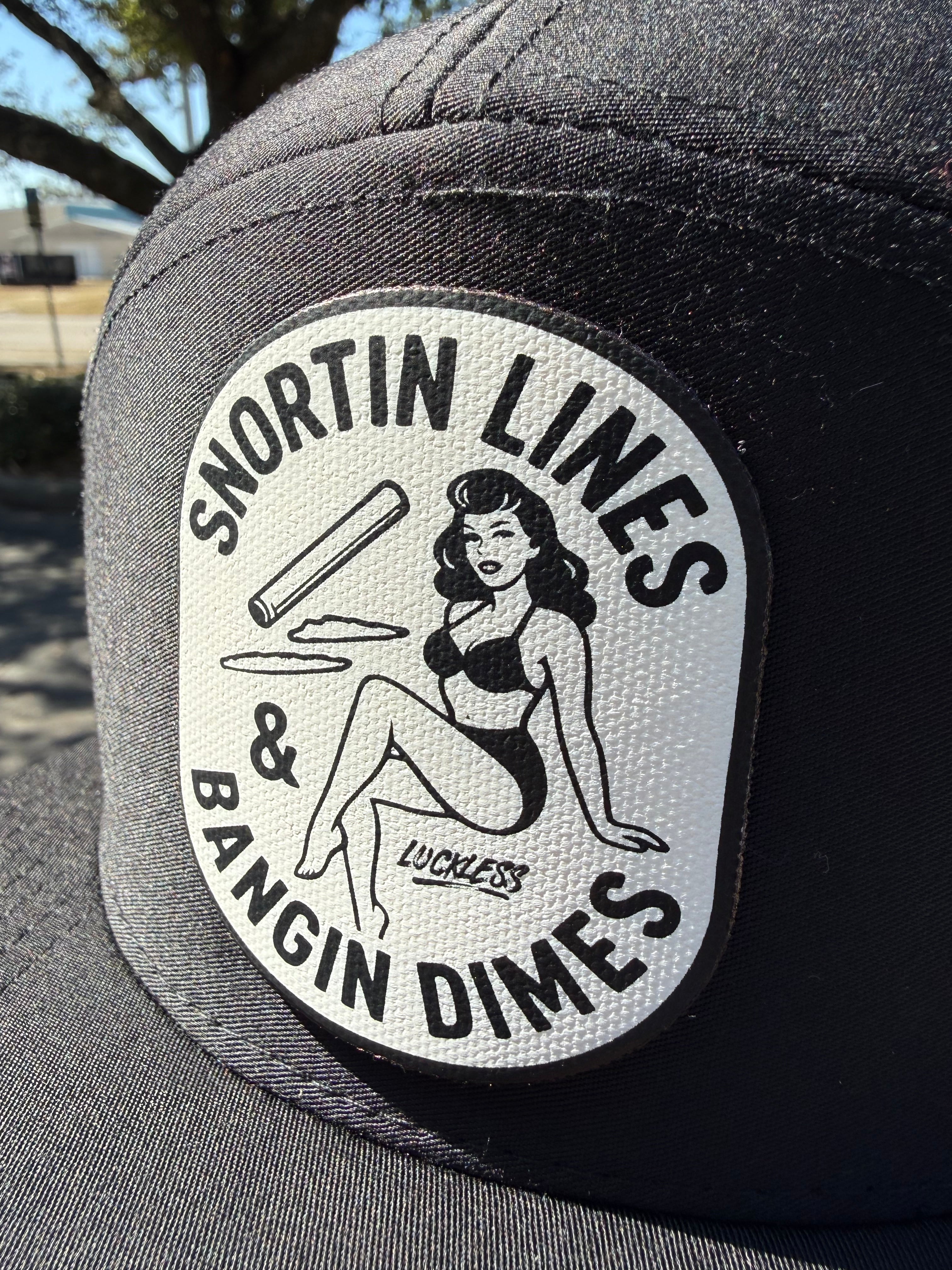 Lines and Dimes Canvas Patch Trucker