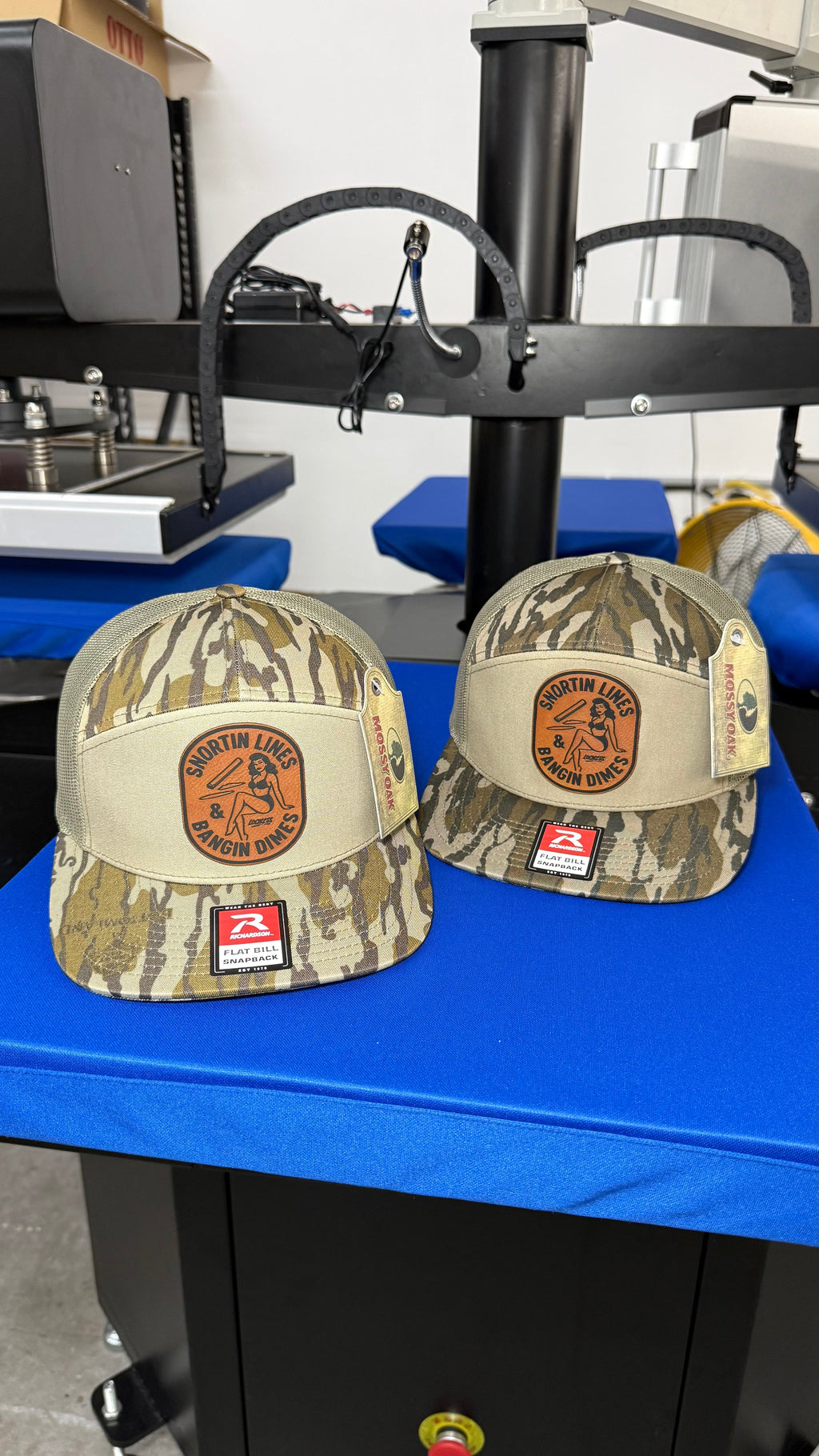 Lines and Dimes | Rawhide Leather Patch Hat Mossy Oak Camo