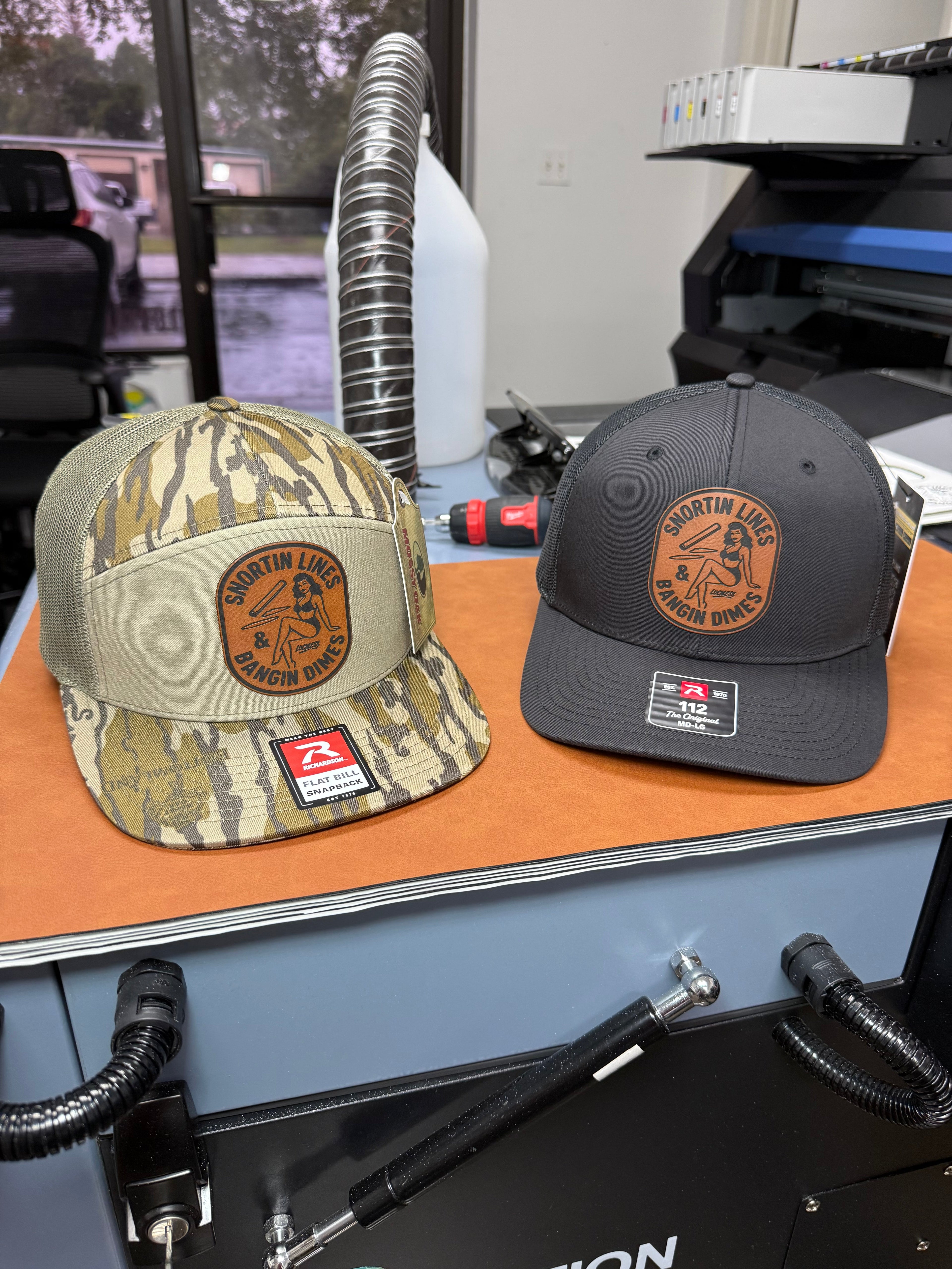 Lines and Dimes | Rawhide Leather Patch Hat Black