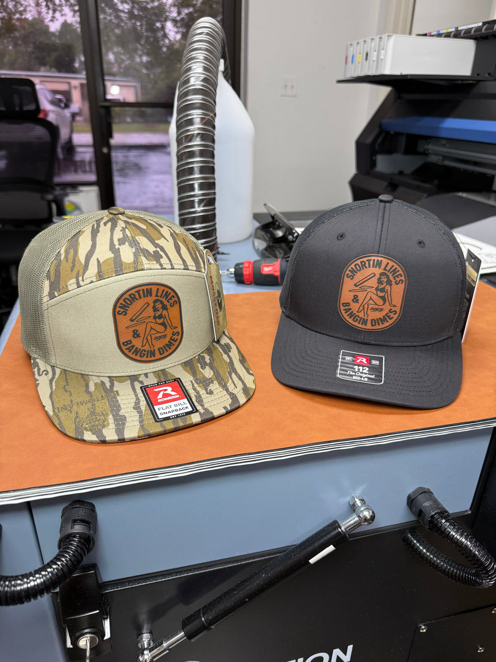 Lines and Dimes | Rawhide Leather Patch Hat Mossy Oak Camo