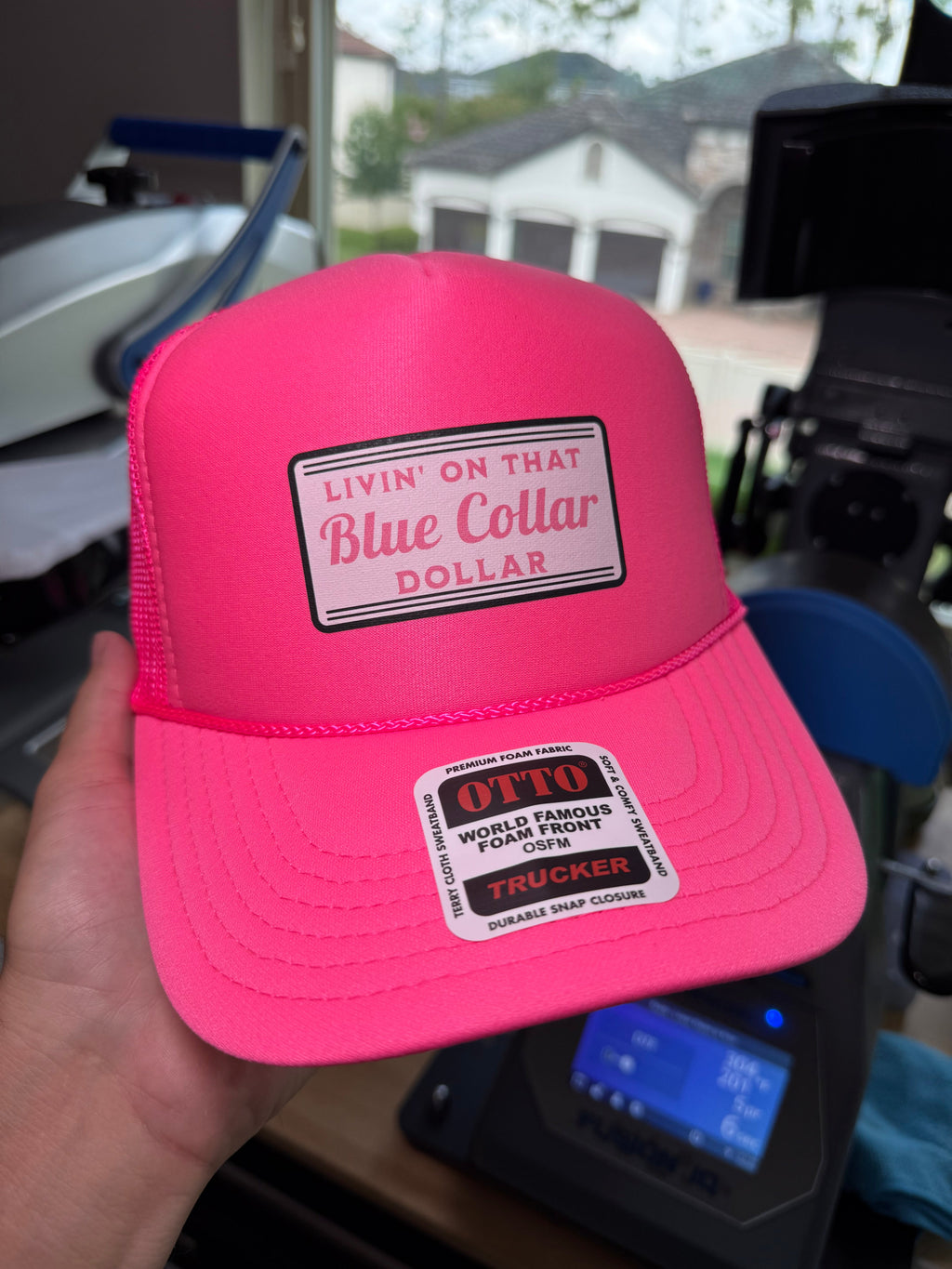 Livin' On That Blue Collar Dollar Trucker Hat