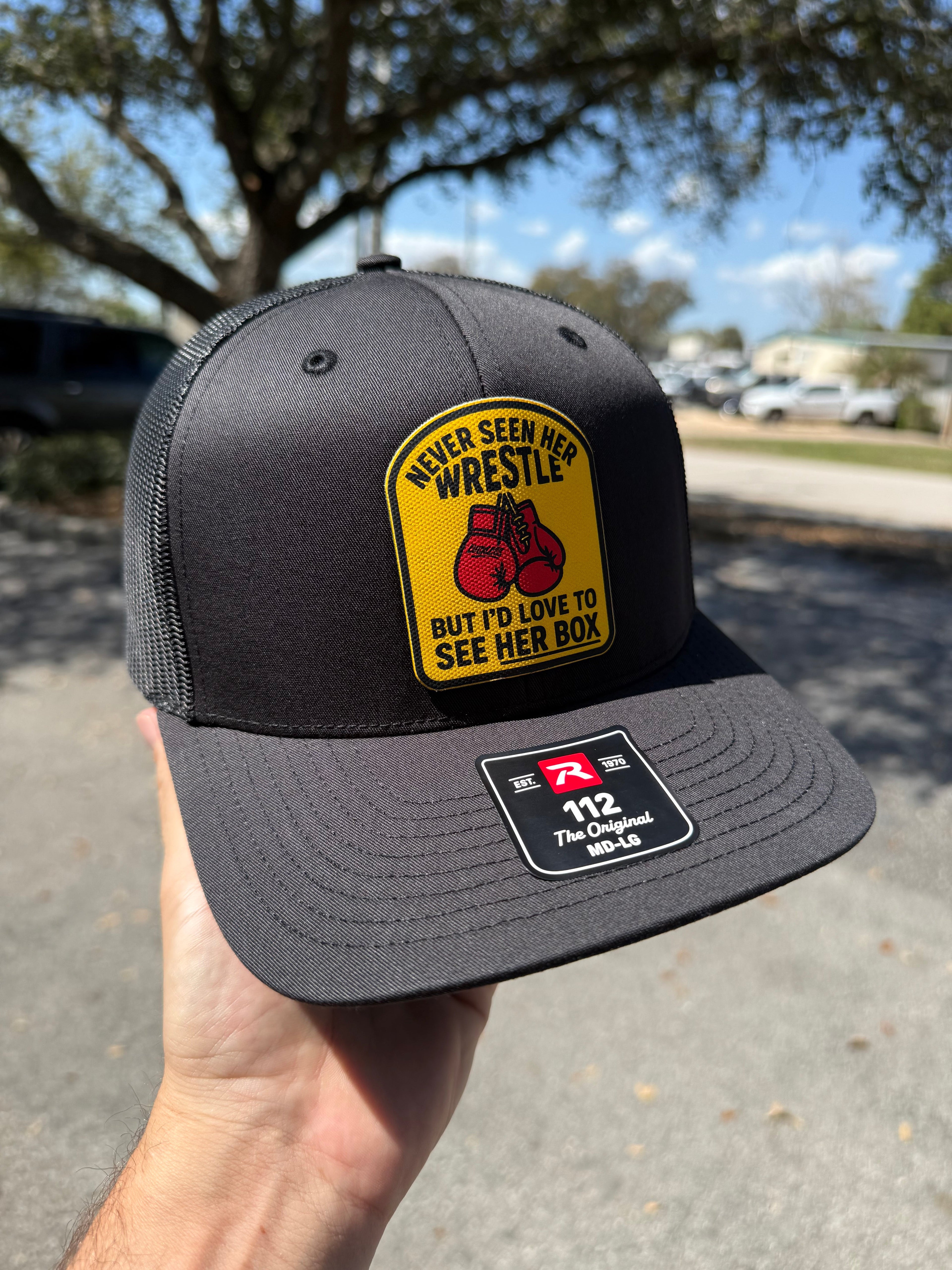Love To See Her Box Canvas Patch Trucker