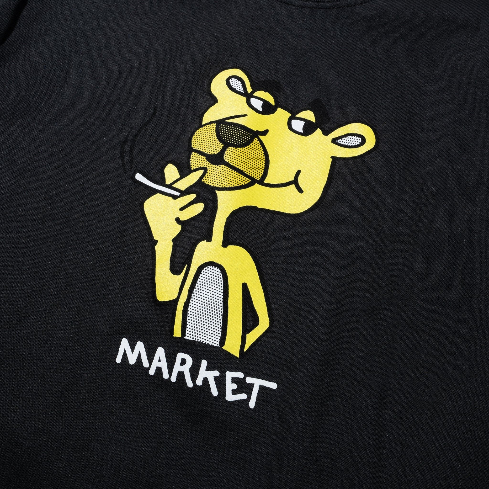 Market Studios Yellow Panther Tee - Washed Black