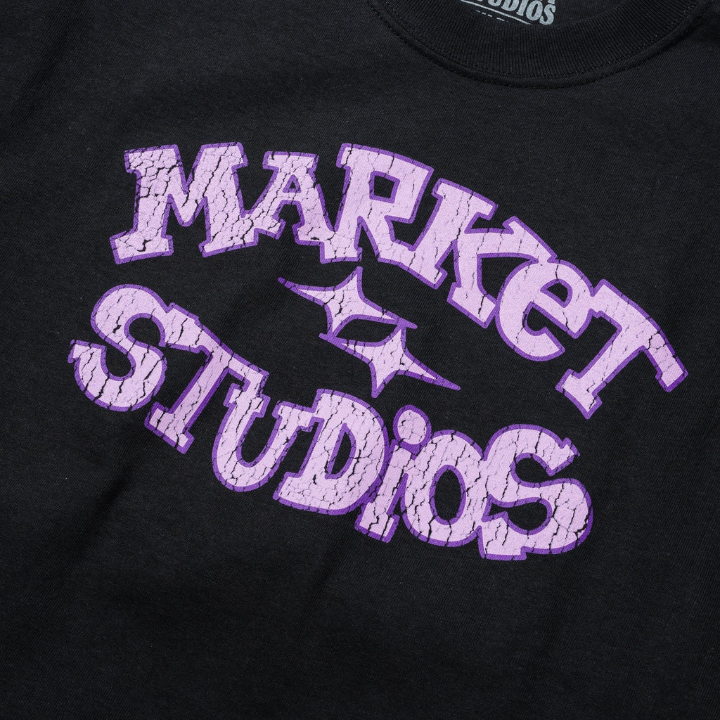 Market Studios Smiley Old School Tee - Washed Black