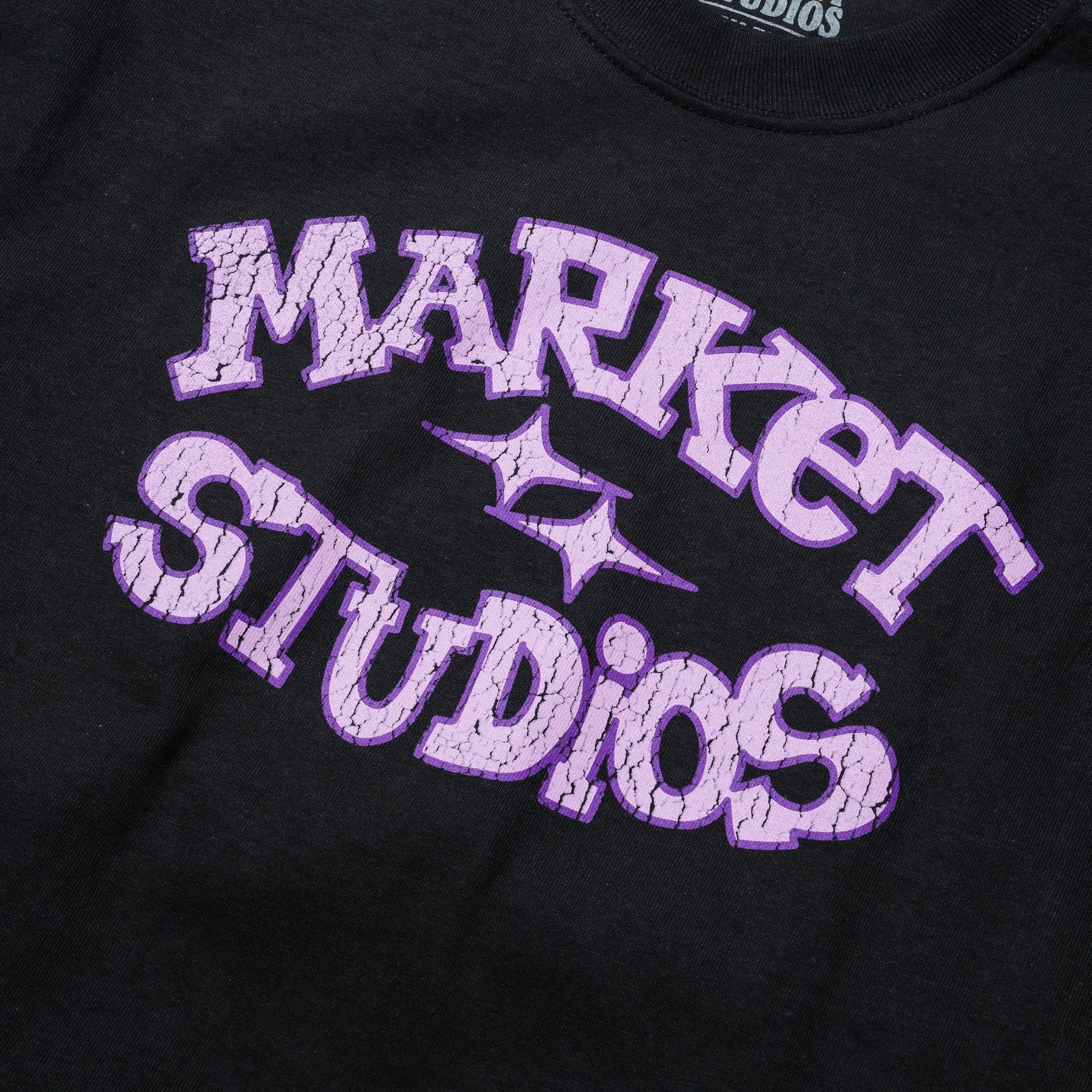 Market Studios Smiley Old School Tee - Washed Black