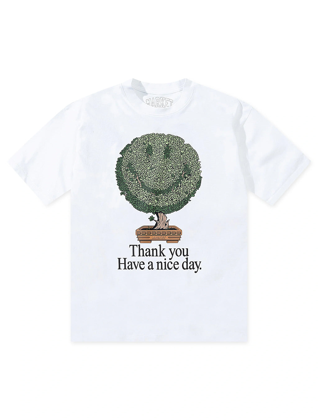 Market Studios Smiley Bonsai Tree Tee - White