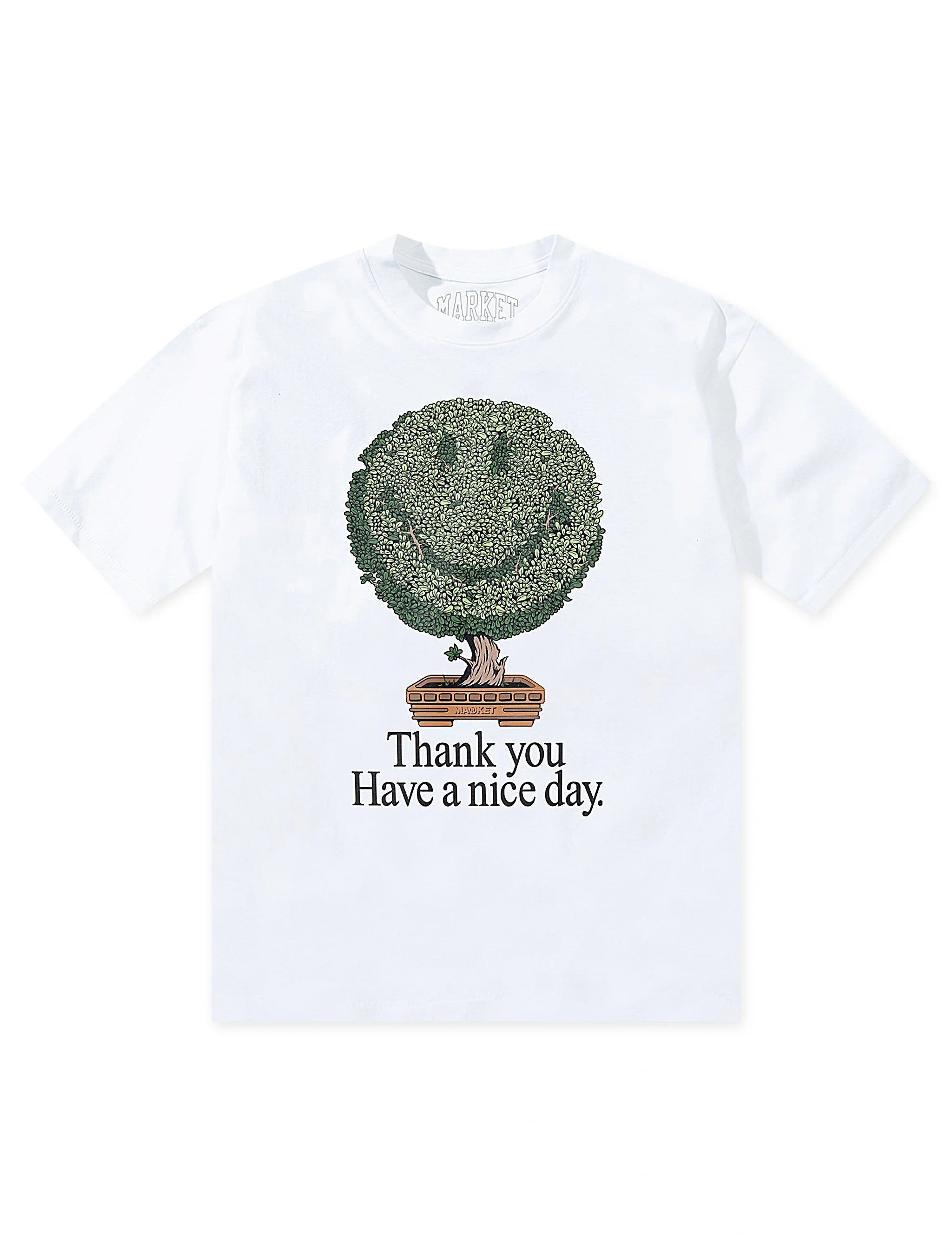 Market Studios Smiley Bonsai Tree Tee - White