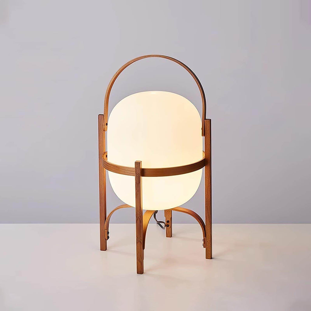 Portable Lantern Glass Table Lamp