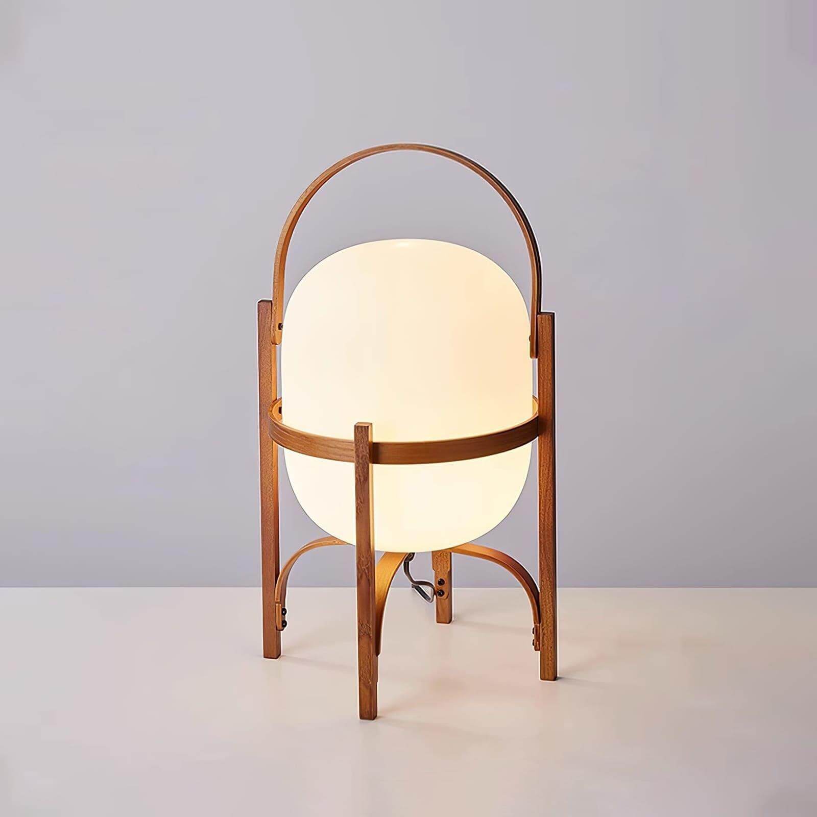 Portable Lantern Glass Table Lamp
