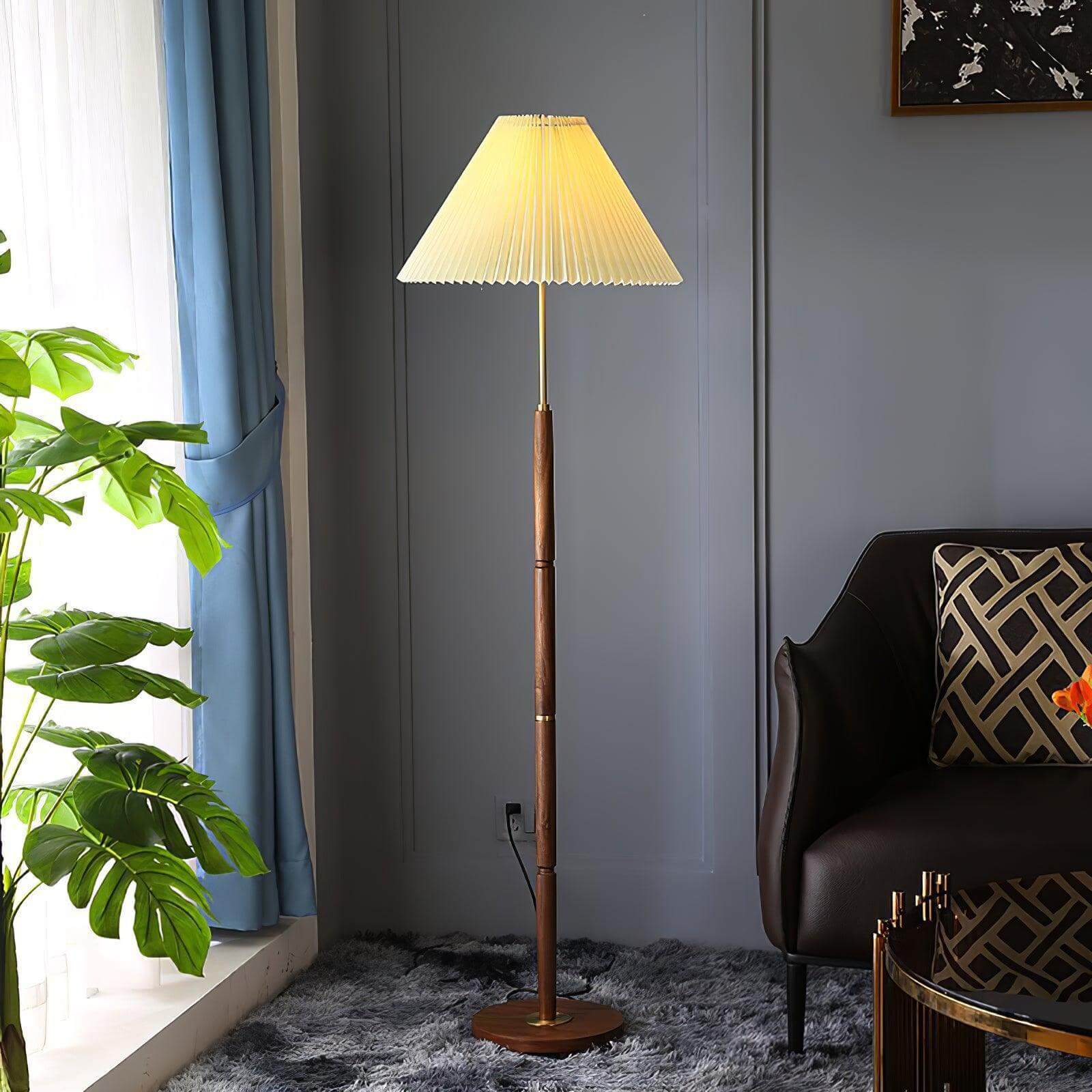 Mid Century Pleated Floor Lamp