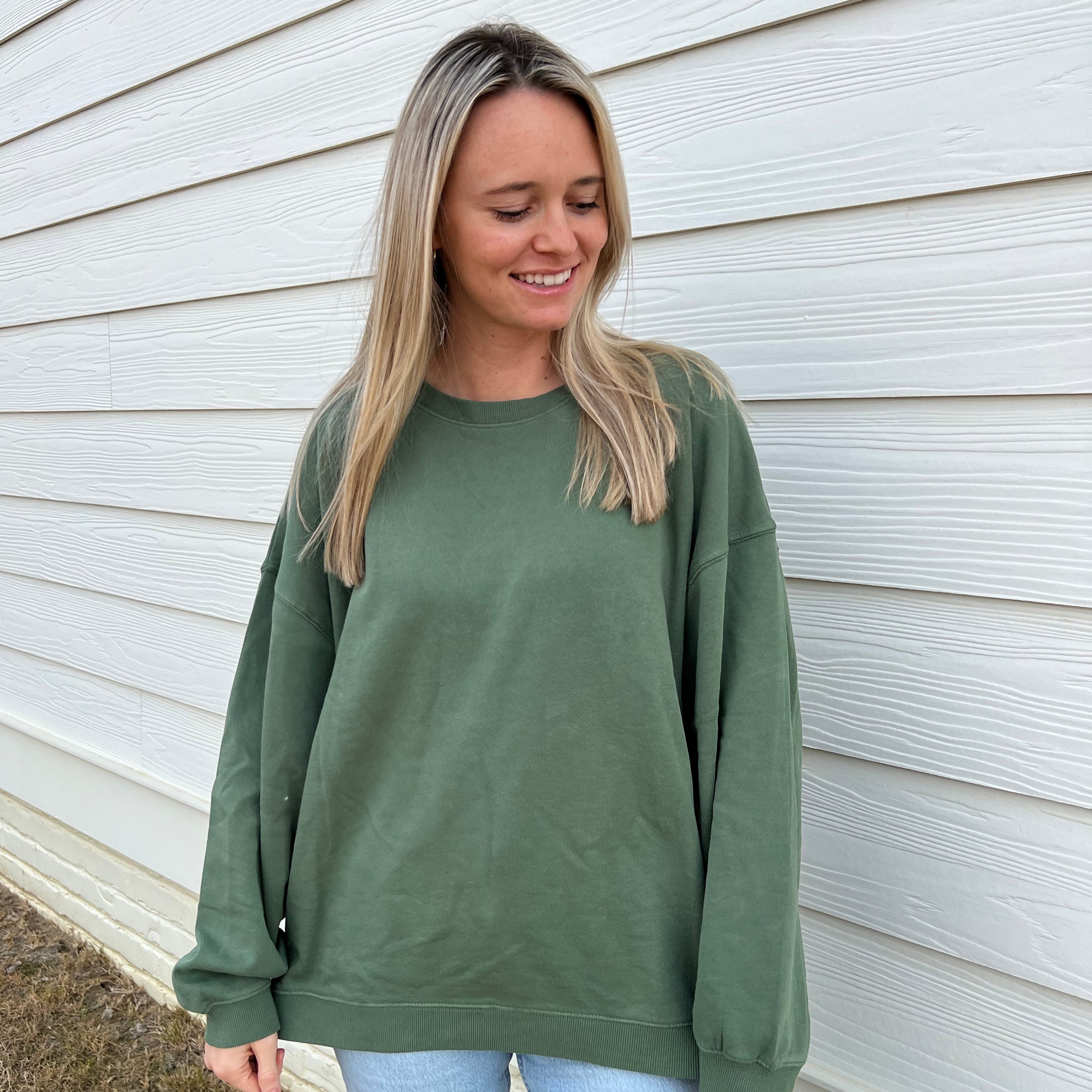 Moss Oversized Boxy Crew