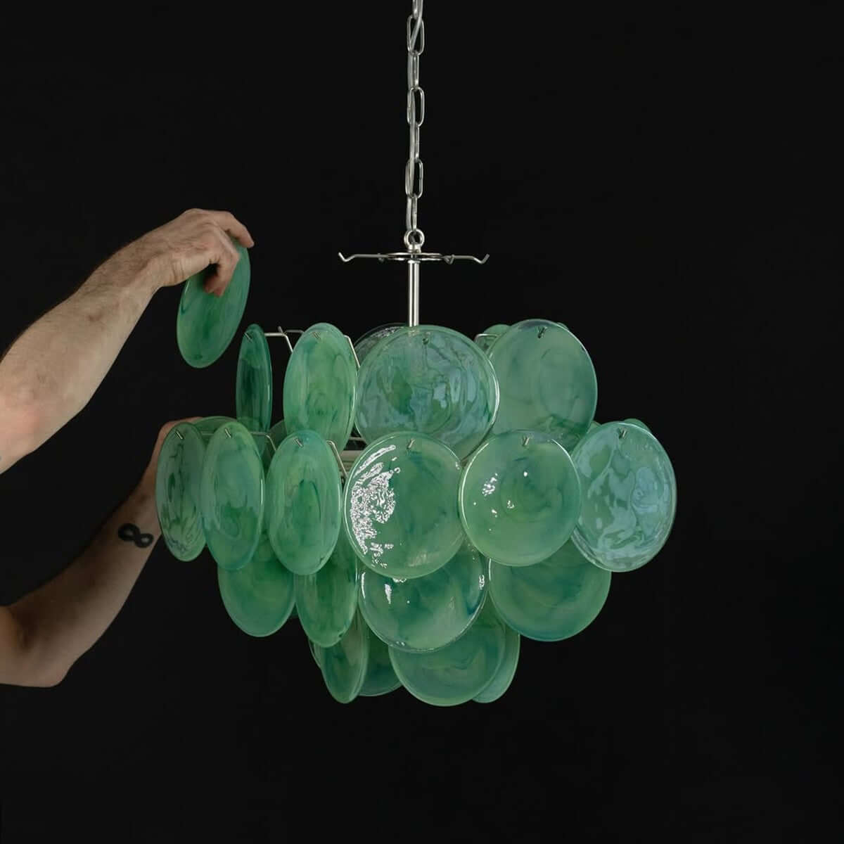 Murano Disk Chandelier 20"