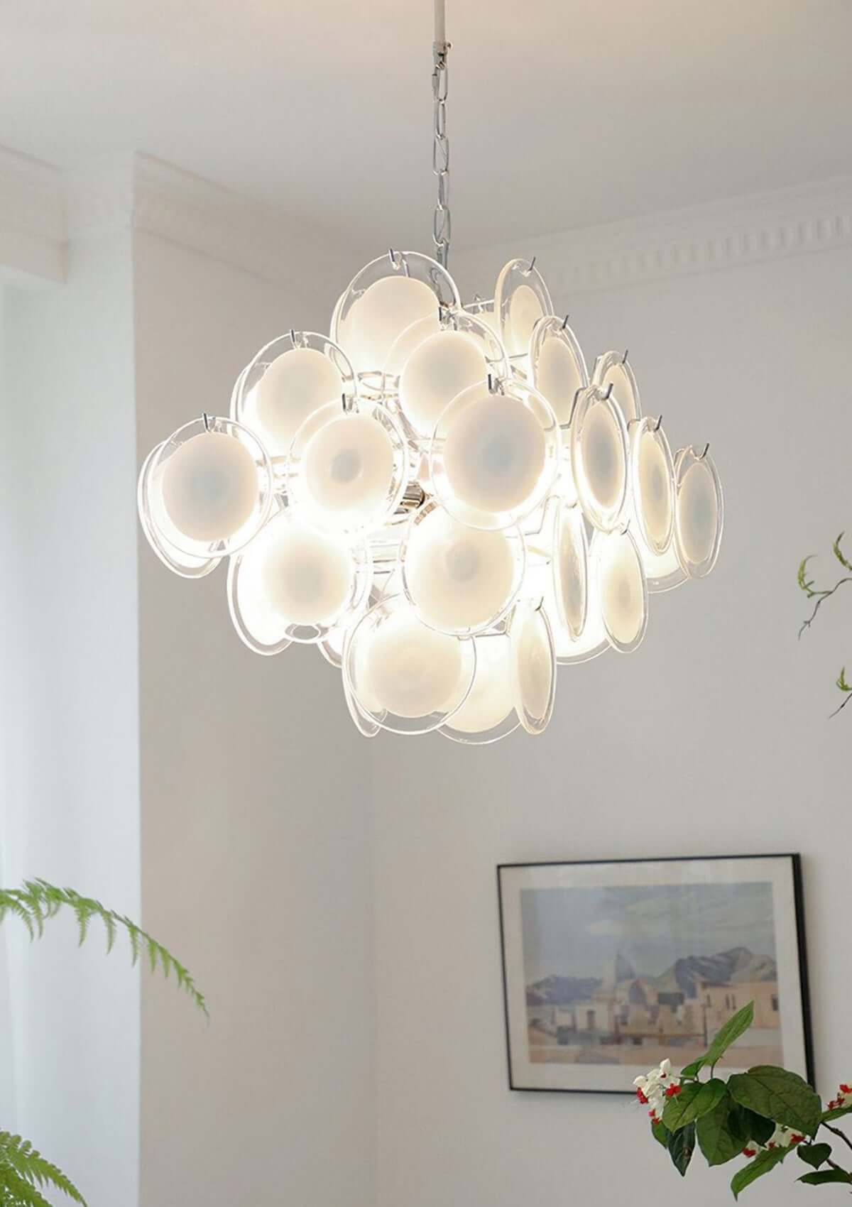Murano Disk Chandelier 22"