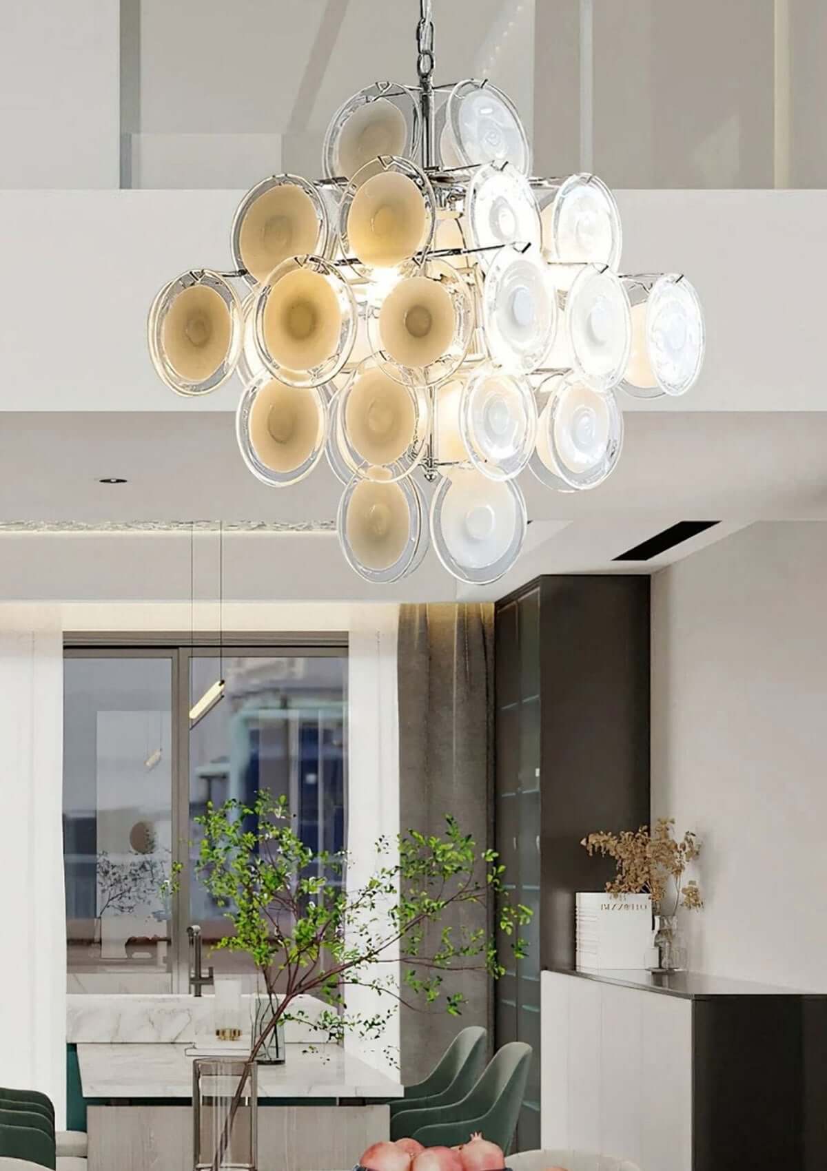 Murano Disk Chandelier 22"