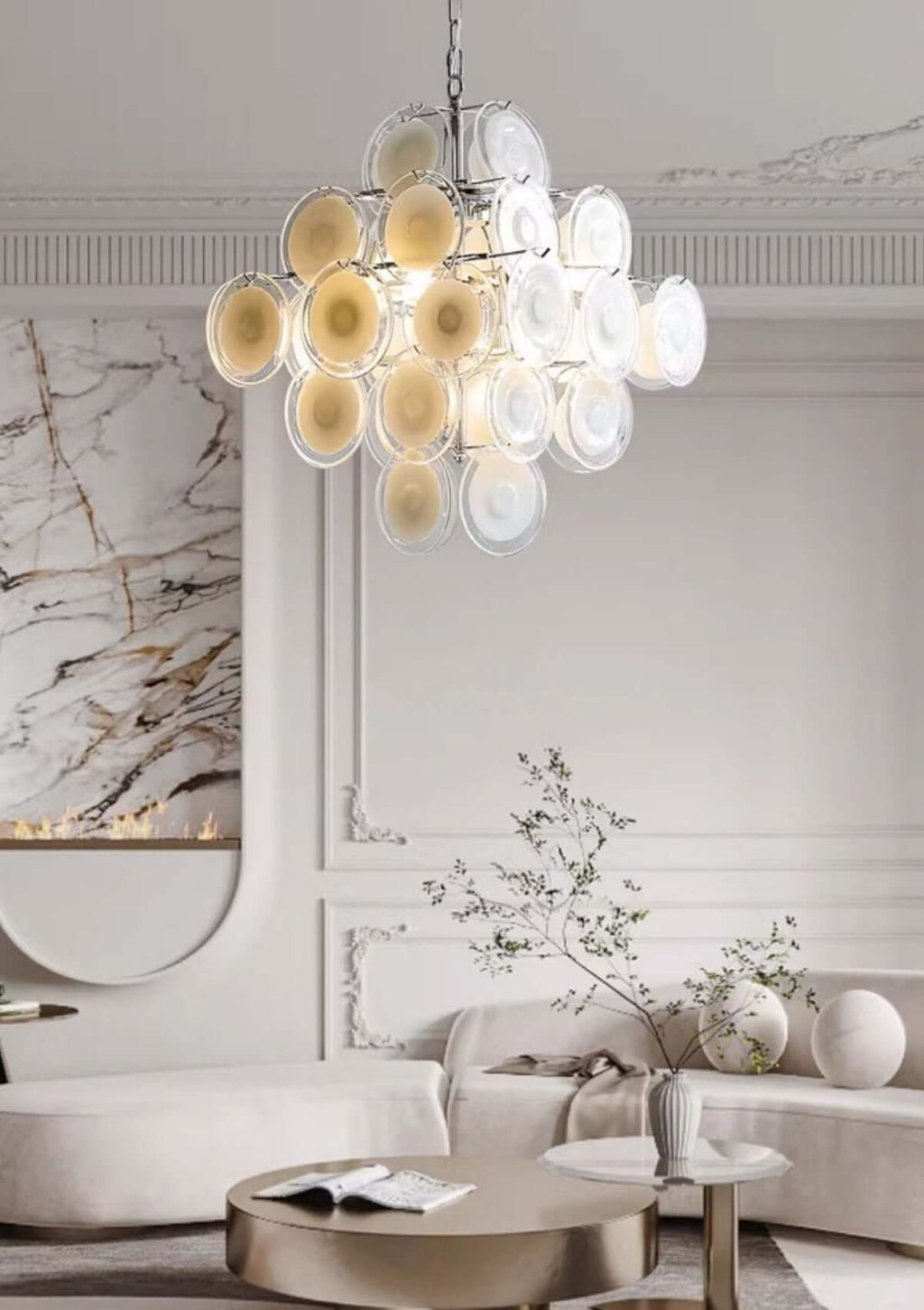Murano Disk Chandelier 22"