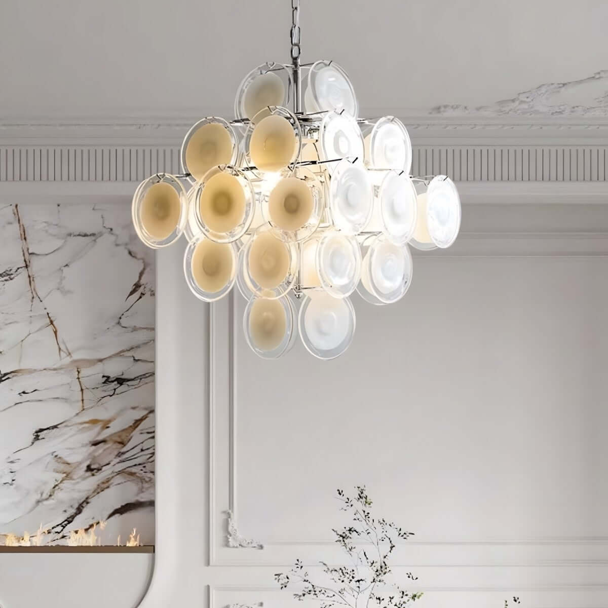 Murano Disk Chandelier 22"