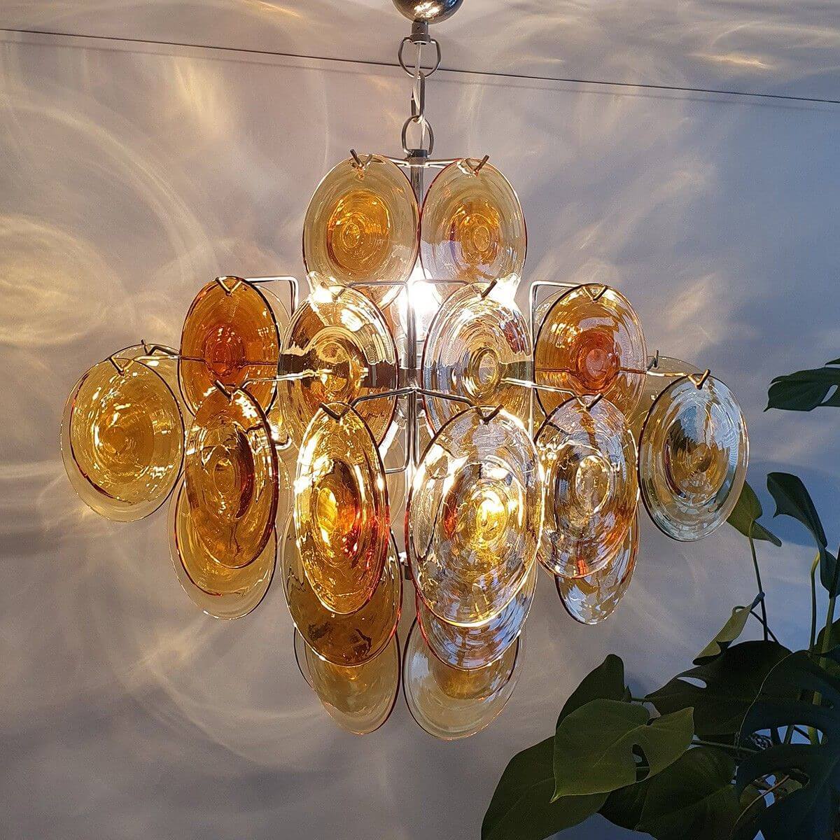 Murano Disk Chandelier 22"