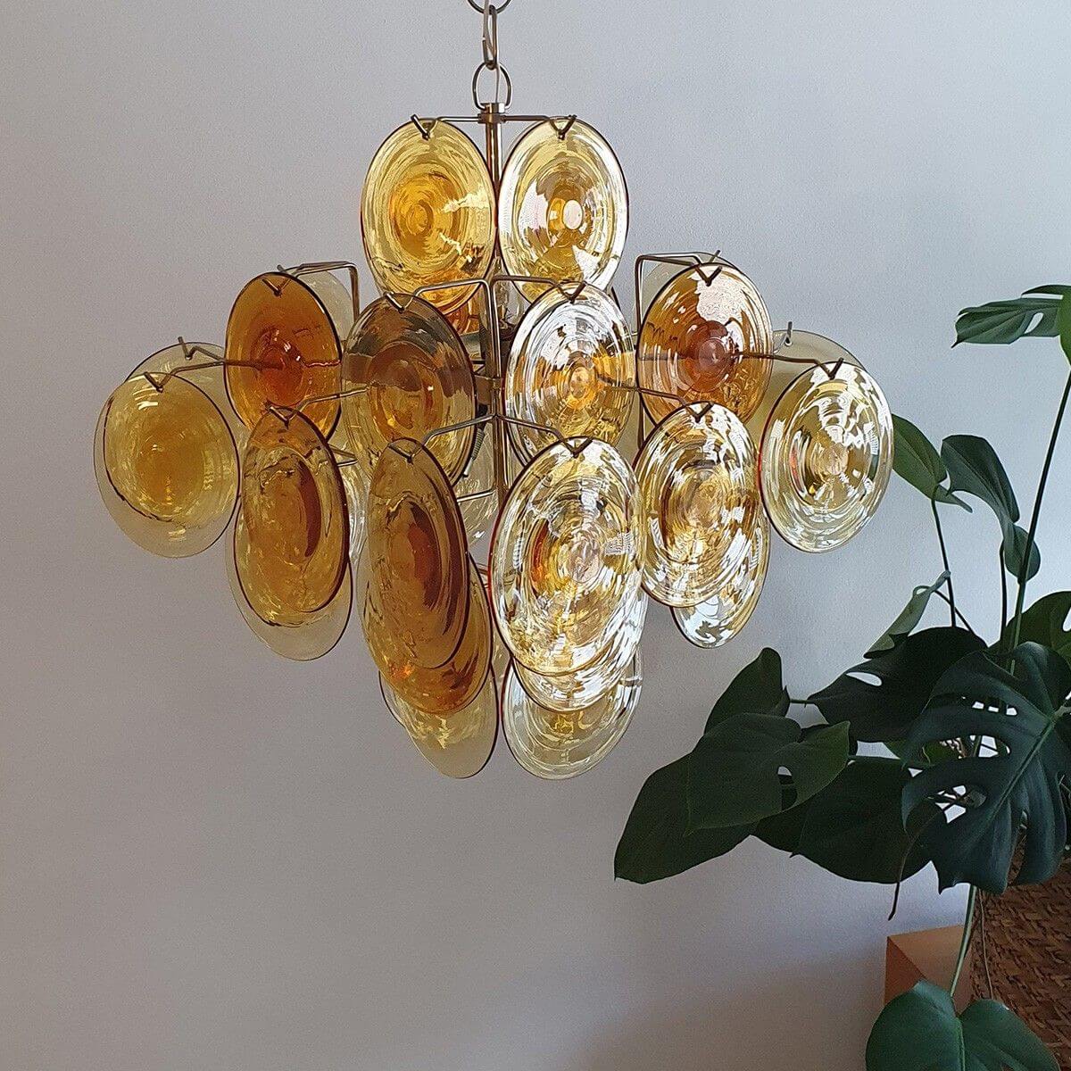Murano Disk Chandelier 22"