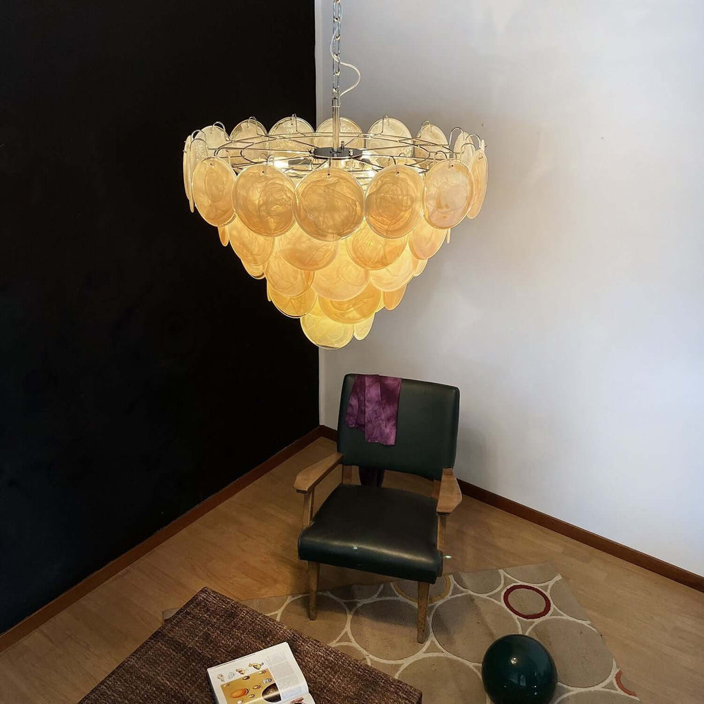 Murano Disk Chandelier 27"