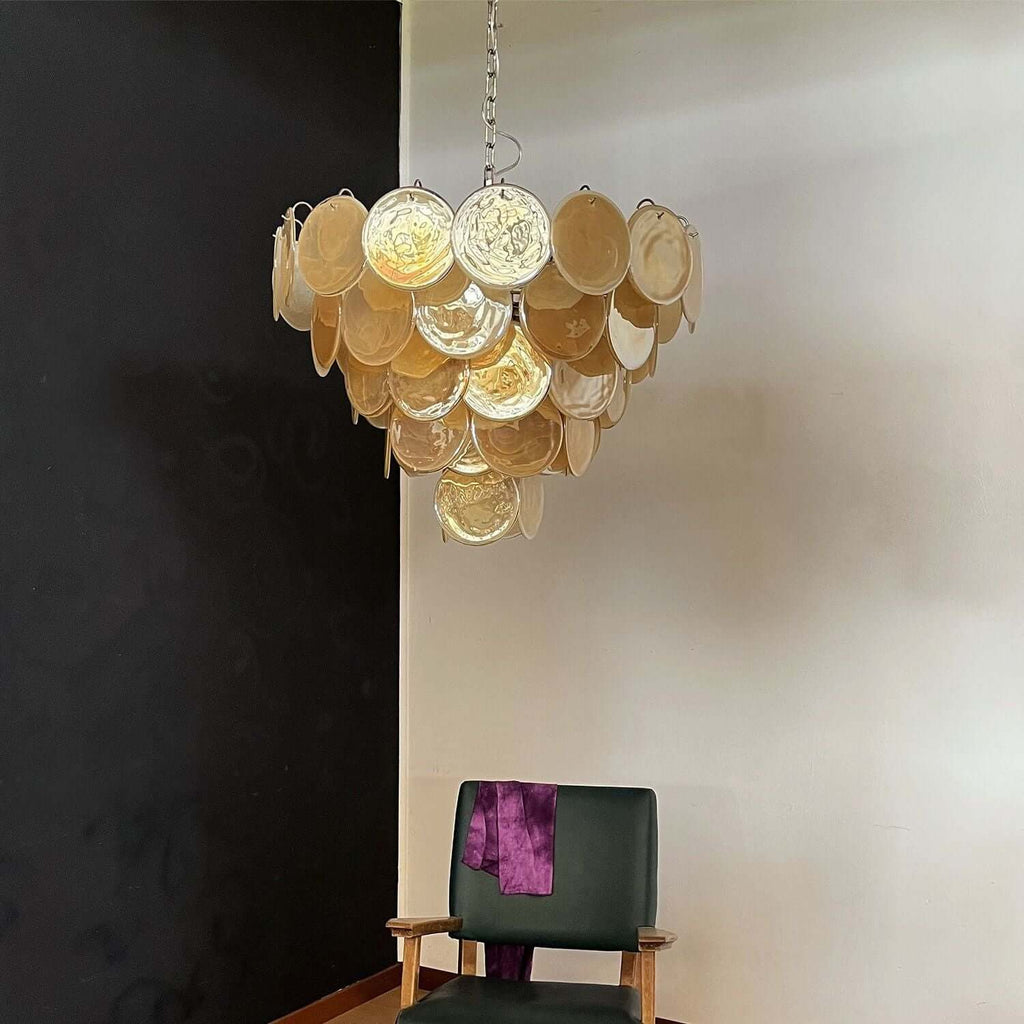 Murano Disk Chandelier 27"