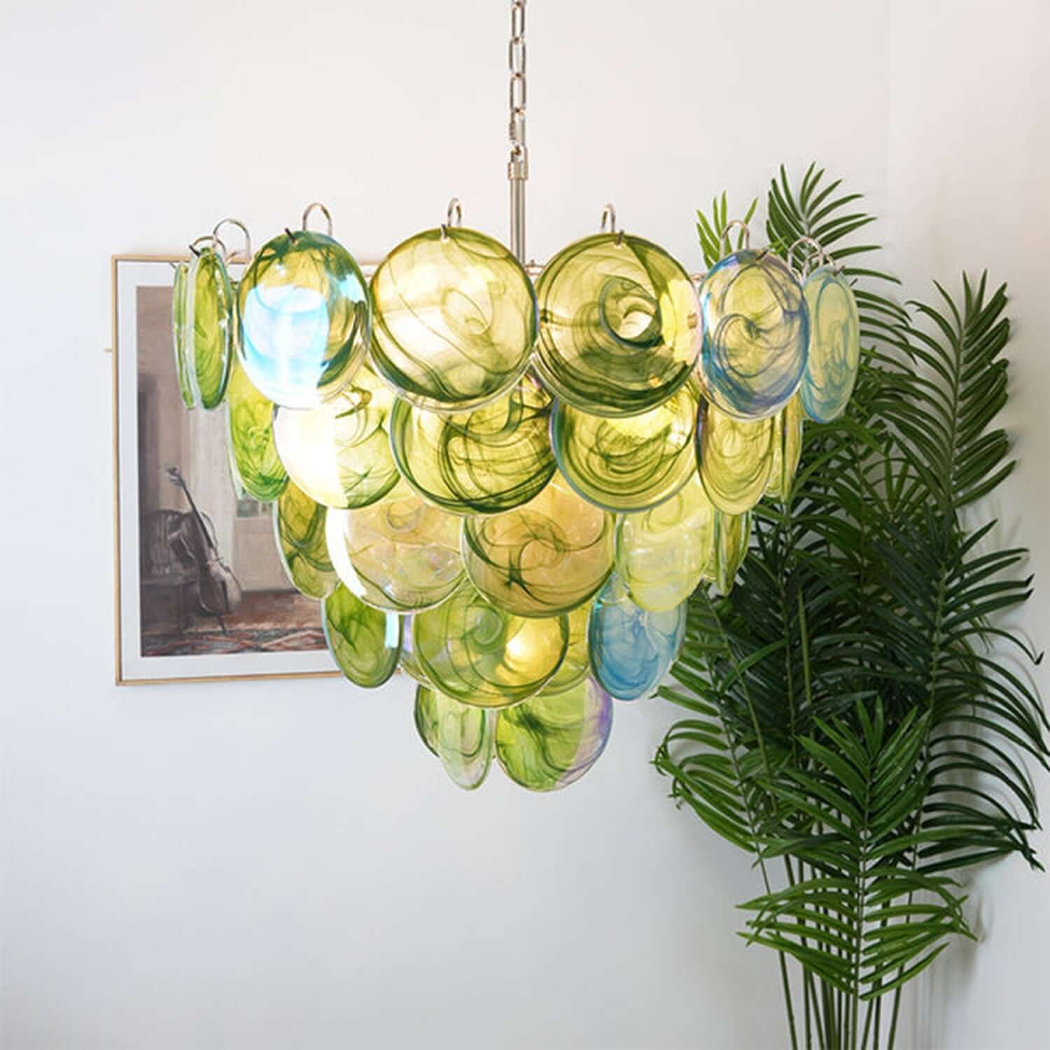 Murano Disk Chandelier 27"