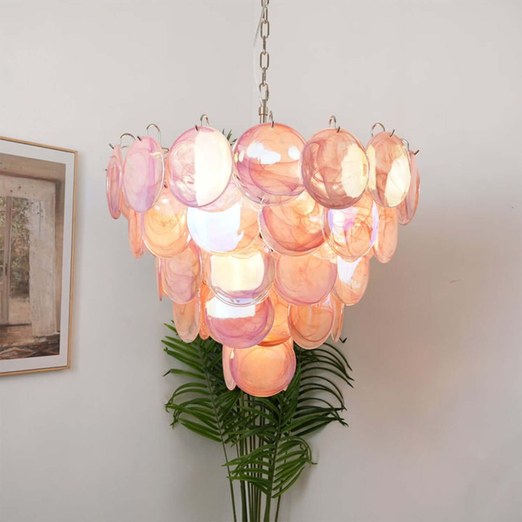 Murano Disk Chandelier 27"