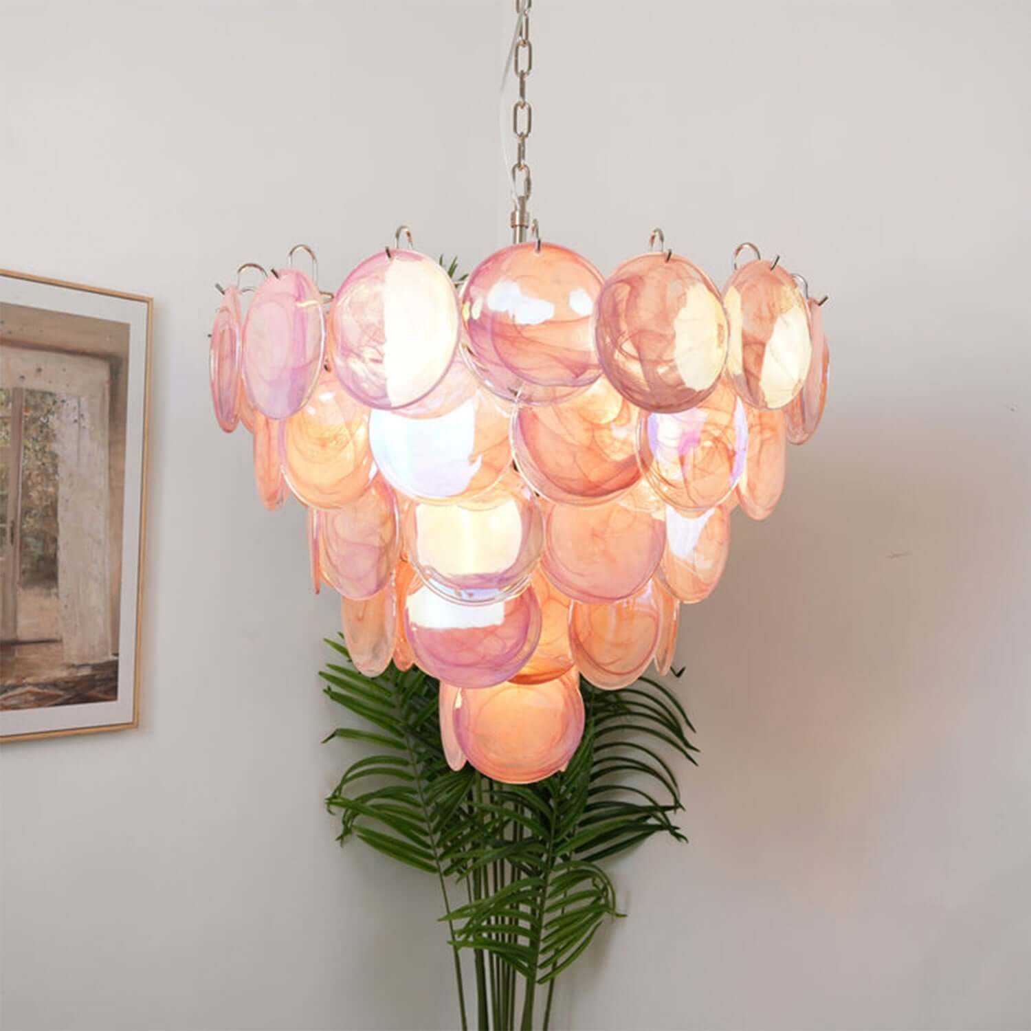 Murano Disk Chandelier 27"