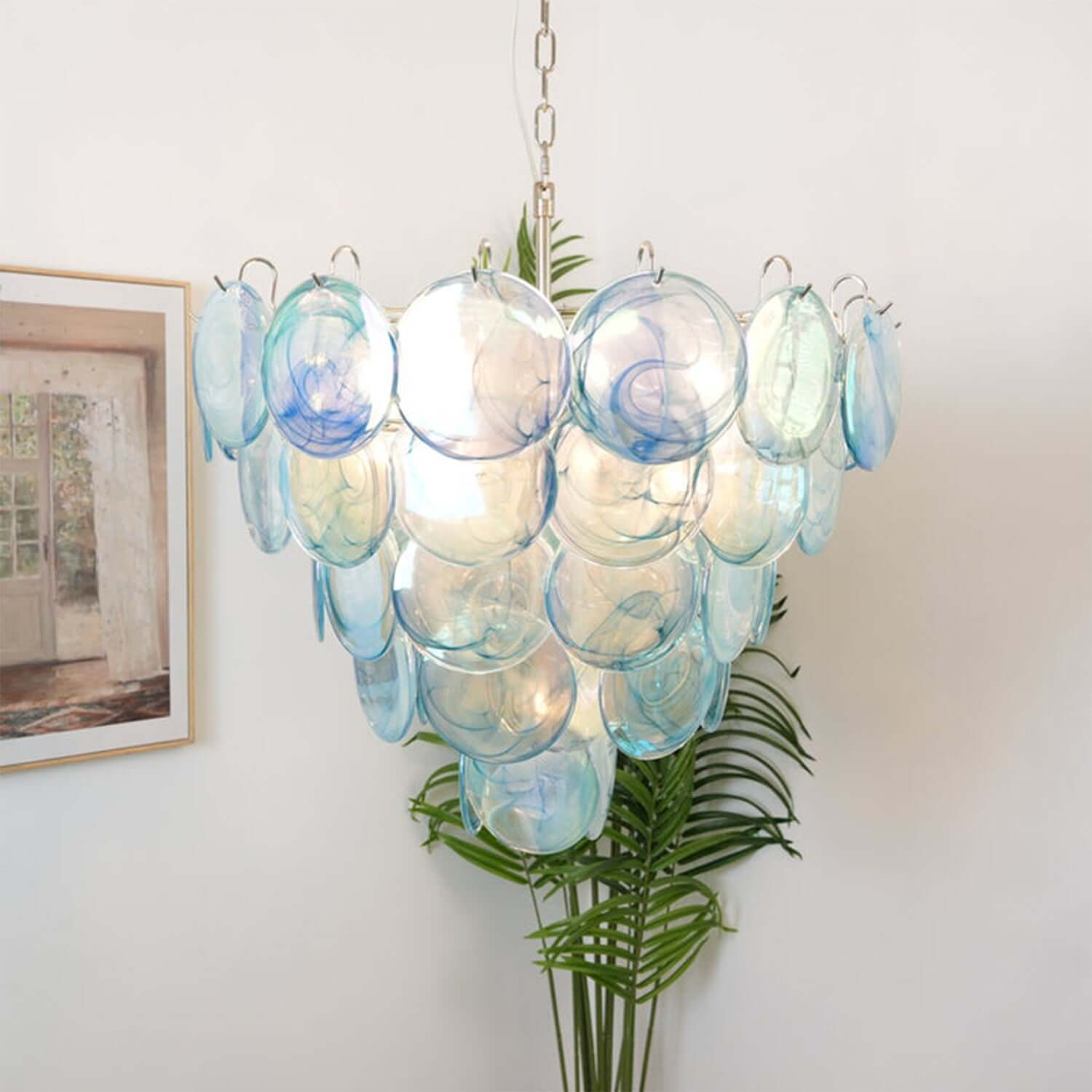 Murano Disk Chandelier 27"