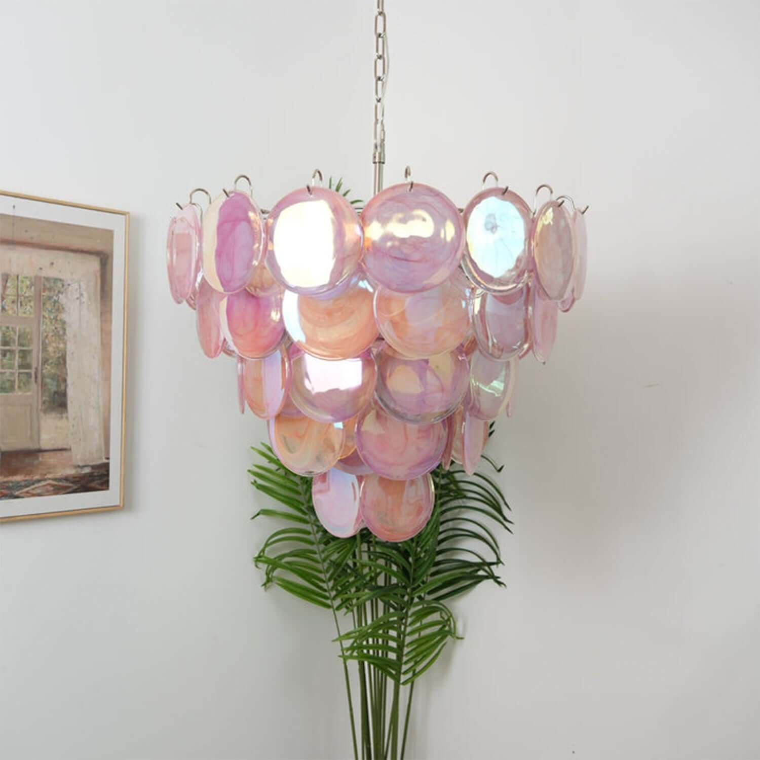 Murano Disk Chandelier 27"
