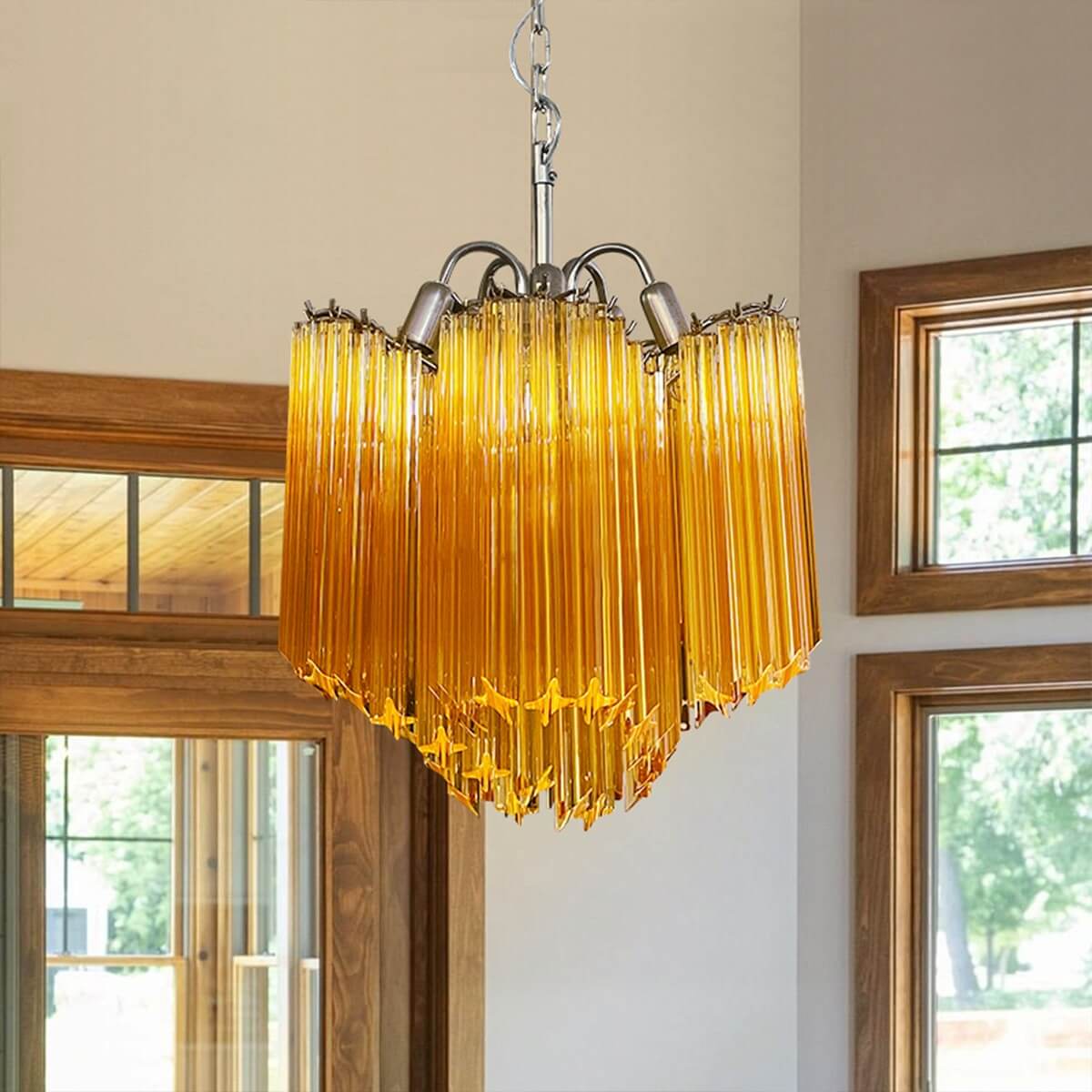 Murano Prisms Flower Chandelier 16"