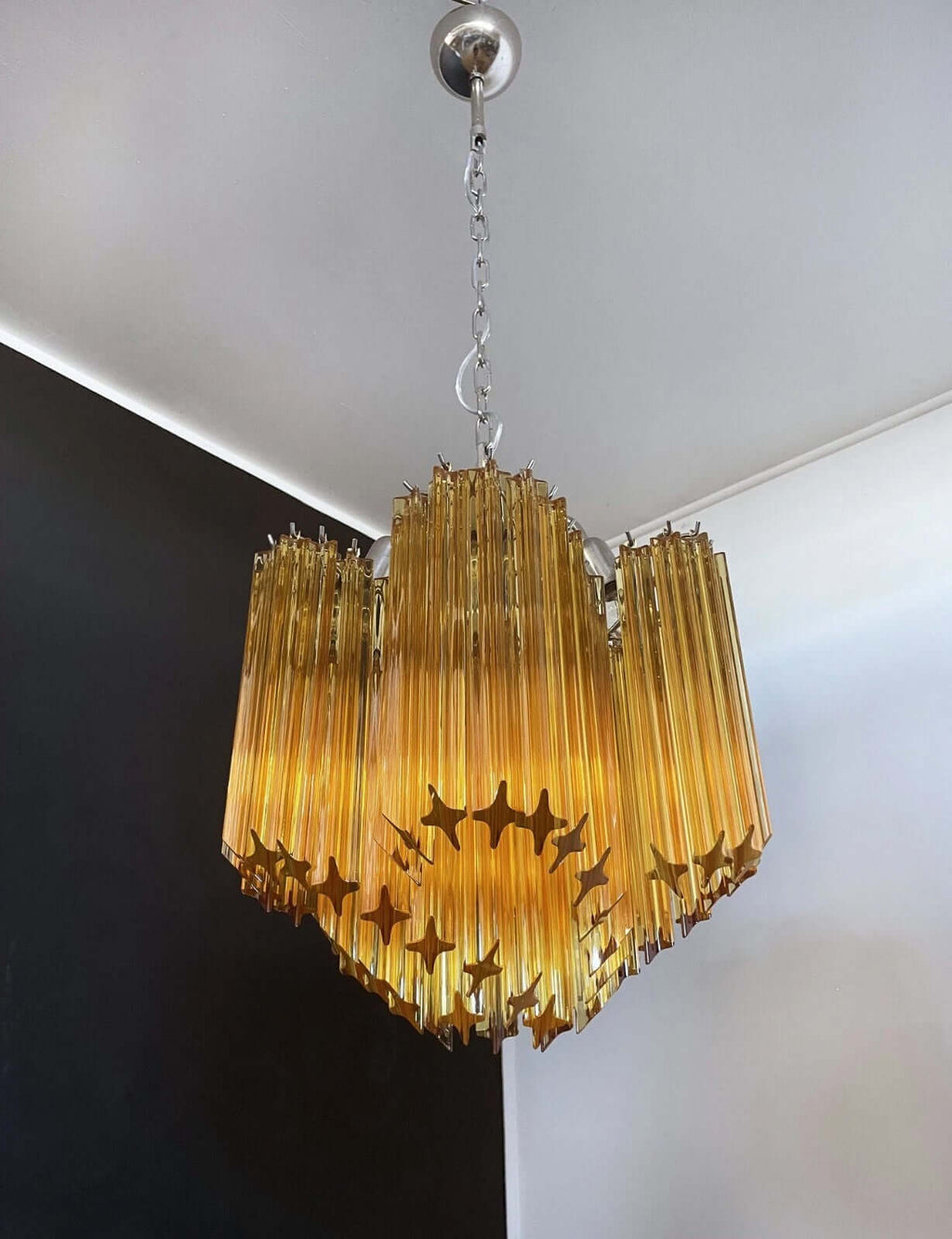 Murano Prisms Flower Chandelier 16"