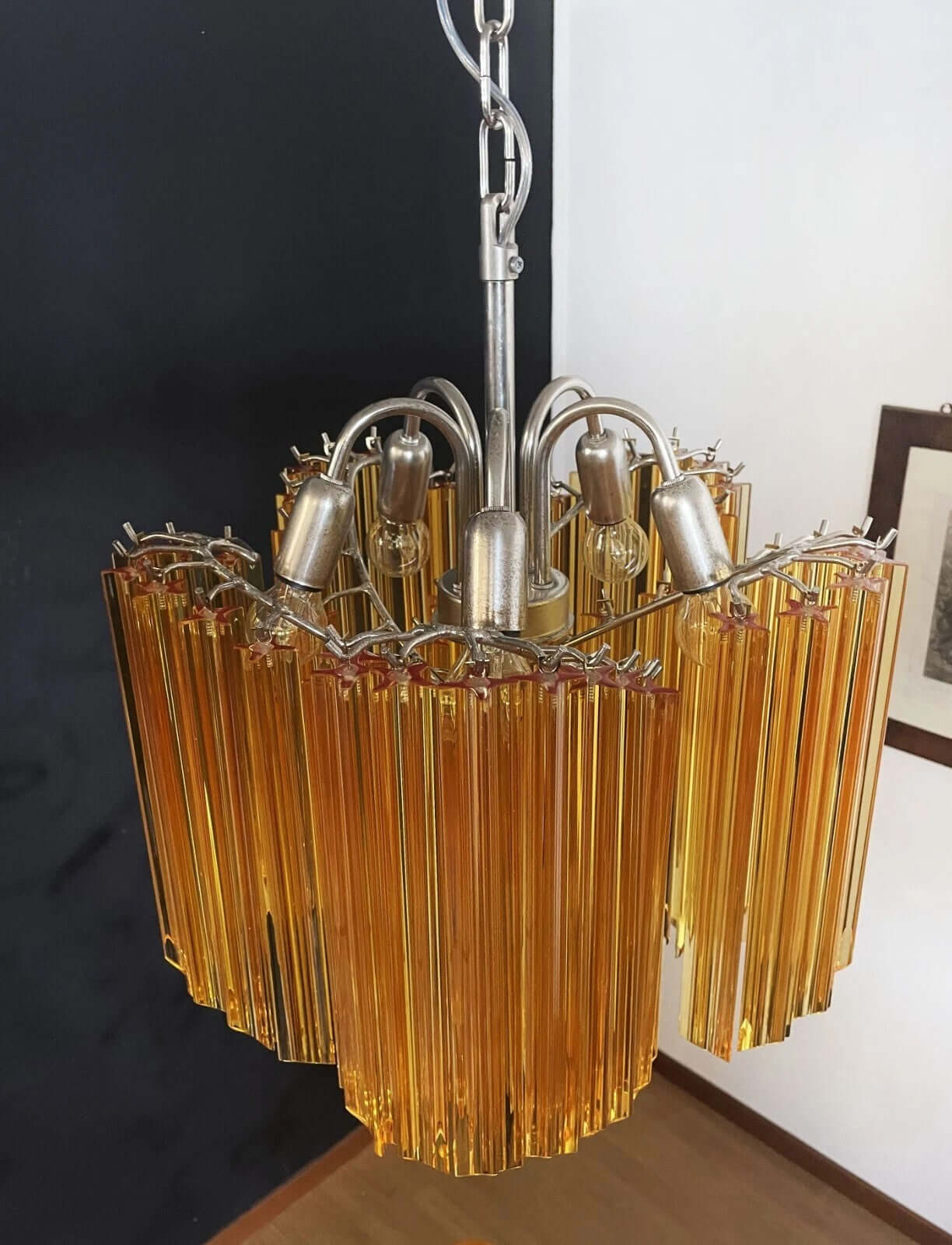Murano Prisms Flower Chandelier 16"