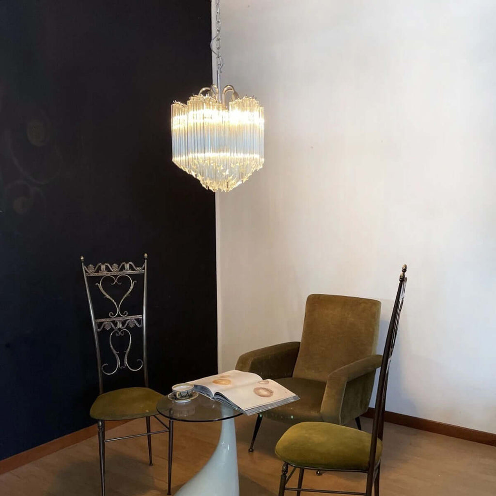 Murano Prisms Flower Chandelier 16"