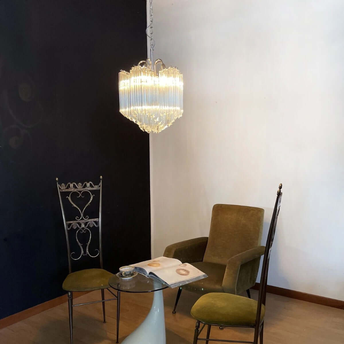 Murano Prisms Flower Chandelier 16"