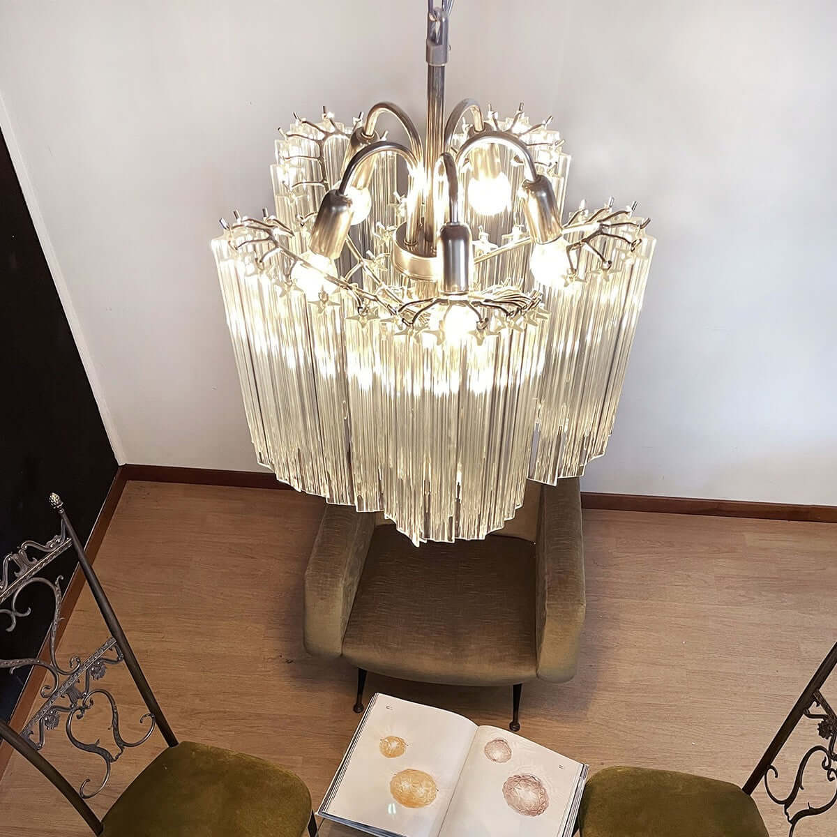 Murano Prisms Flower Chandelier 16"